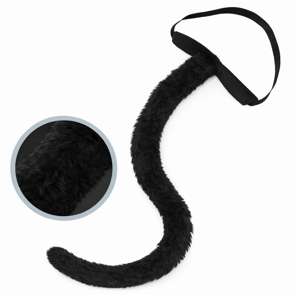 Mey İthalat® Siyah Peluş Kuyruk Şekil Verilebilir 70 cm