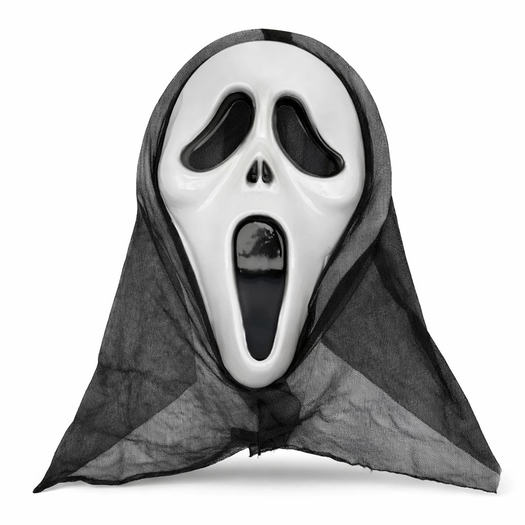 Mey İthalat® Kapşonlu Çığlık Maskesi Scream Maskesi - Hayalet Maskesi 33x21 cm