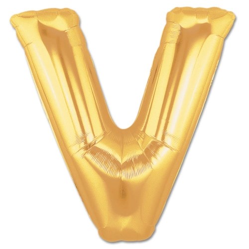 Mey İthalat® V Harf Folyo Balon Altın Renk  40 inç