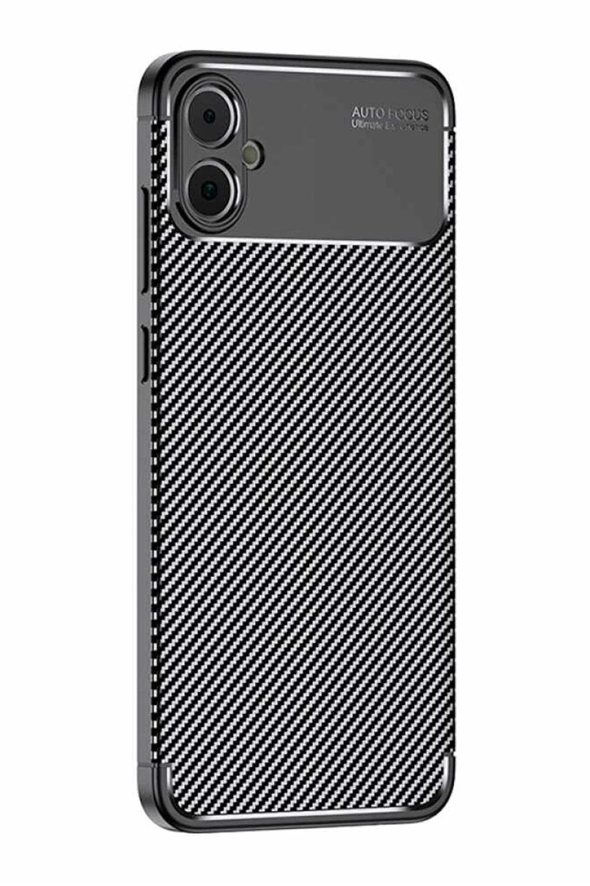 Mey İthalat®  Samsung Galaxy A05 Kılıf Auto Focus Karbon Kapak - Siyah