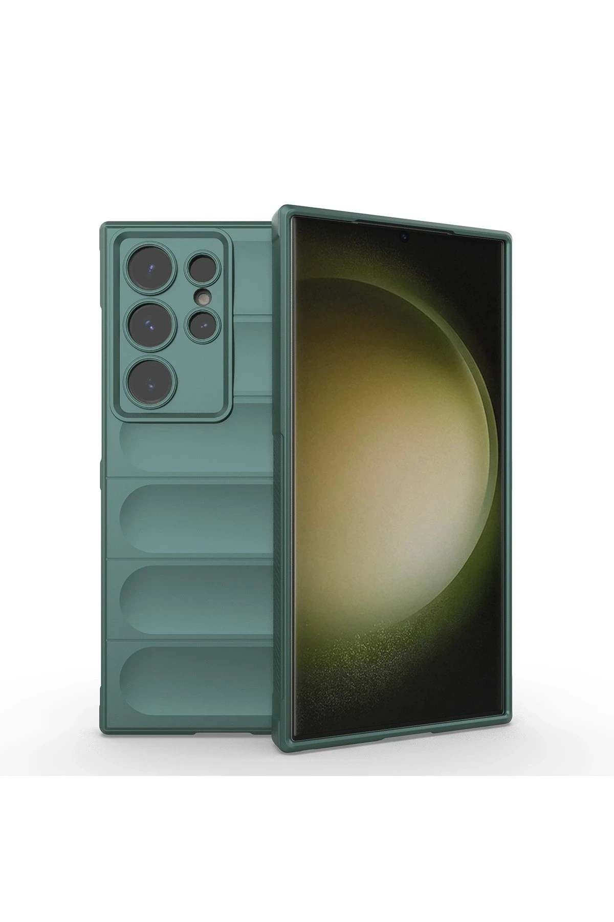 Mey İthalat®  Samsung Galaxy S24 Ultra Kılıf Optimum Silikon - Koyu Yeşil