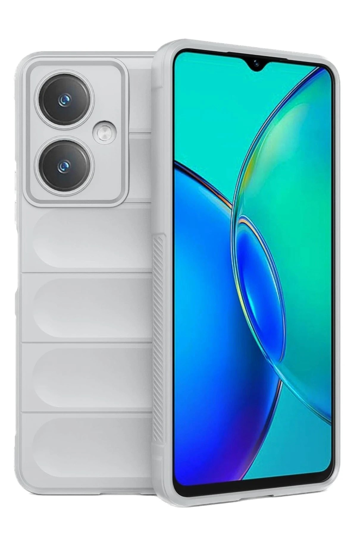 Mey İthalat®  Vivo Y27 Kılıf Optimum Silikon - Krem