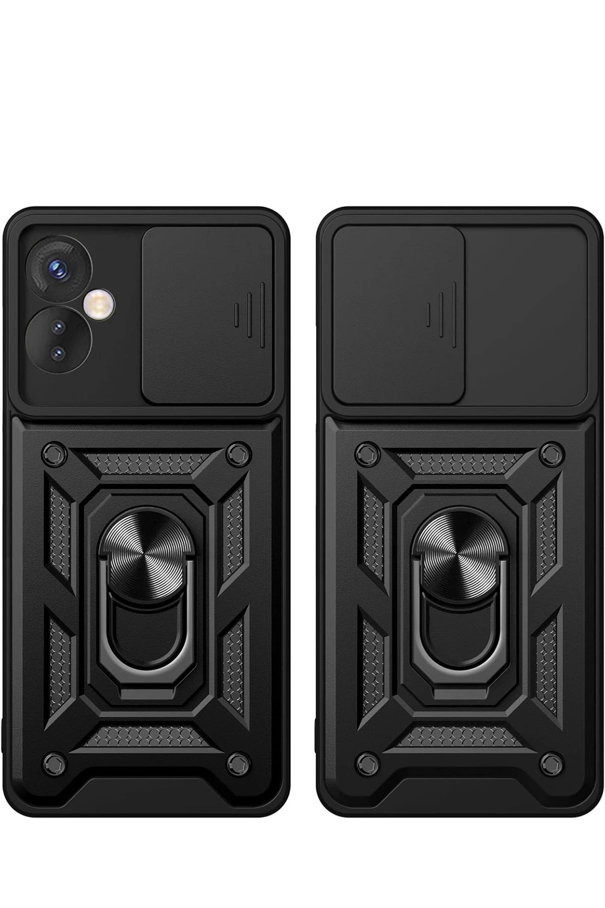 Mey İthalat®  İnfinix Hot 40 Pro Kılıf Pars Lens Yüzüklü Silikon - Kırmızı