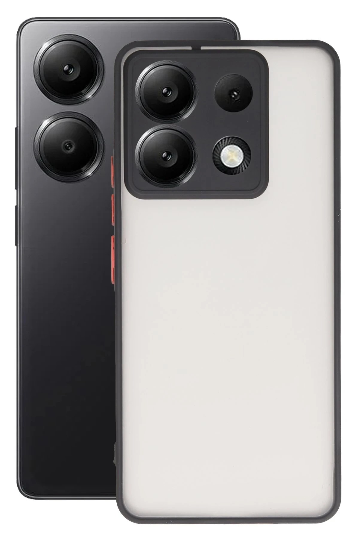 Mey İthalat®   Redmi Note 13 Pro 5G Kılıf Montreal Silikon Kapak - Kırmızı