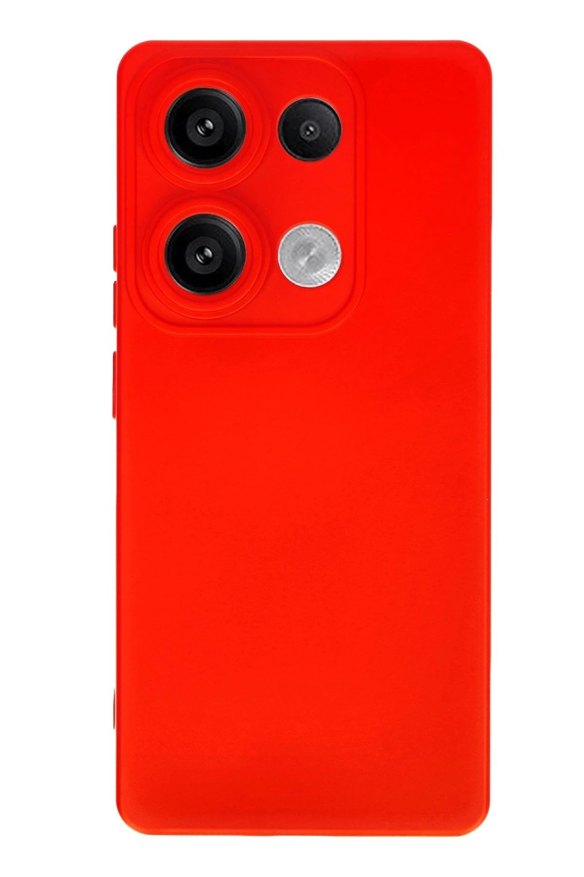 Mey İthalat®   Redmi Note 13 4G Kılıf Nano içi Kadife Silikon - Kırmızı