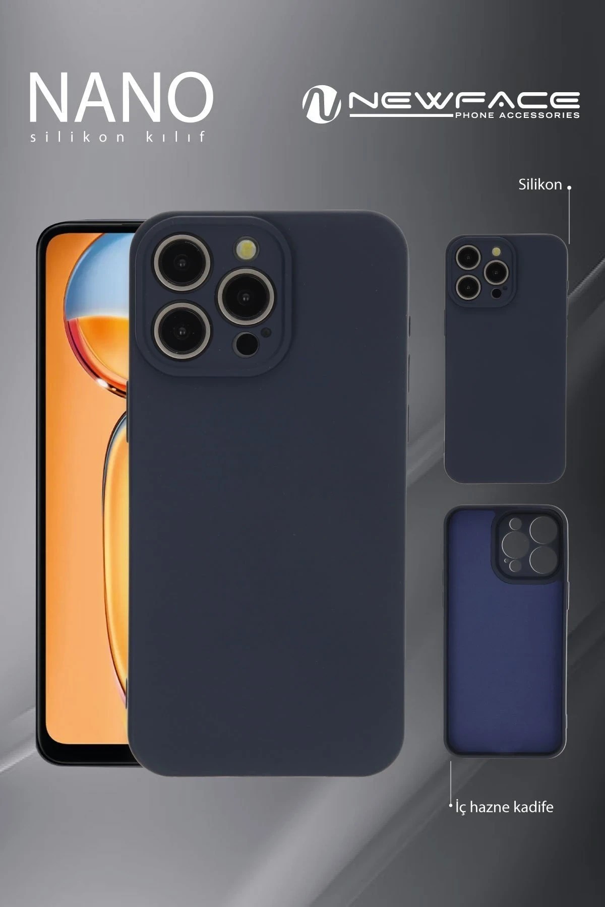 Mey İthalat®   Redmi 13C Kılıf Nano içi Kadife Silikon - Turuncu