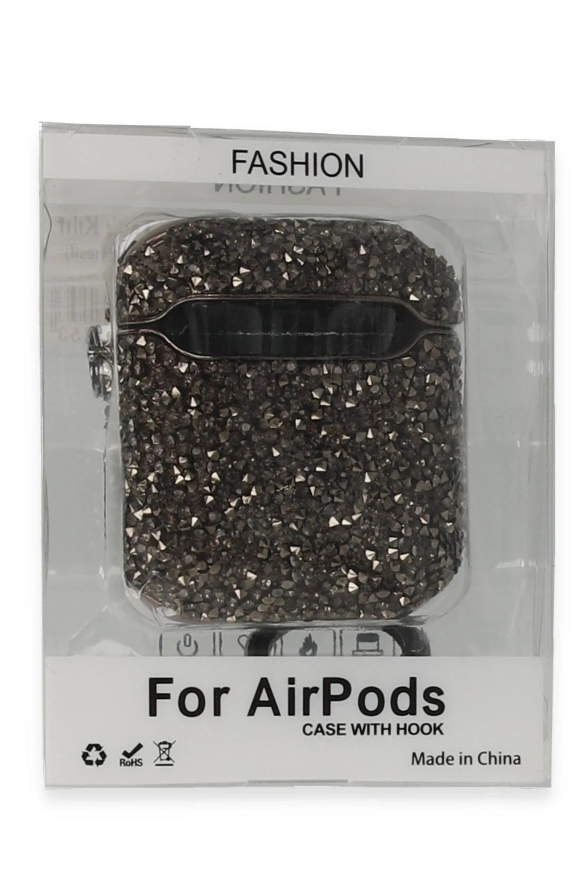 Mey İthalat®  Airpods 2 (2.nesil) Mira Taşlı Kılıf - Siyah
