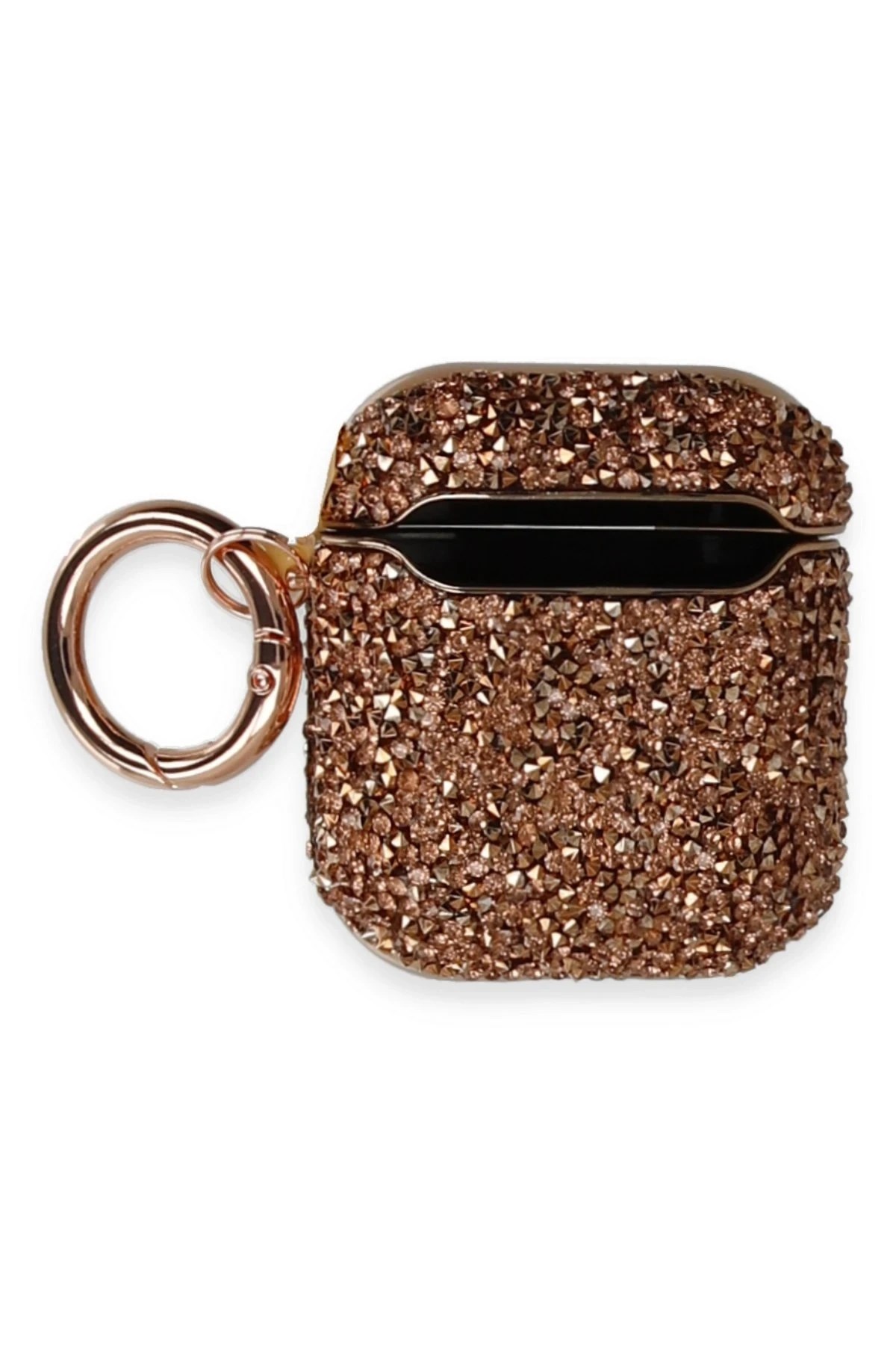 Mey İthalat®  Airpods 2 (2.nesil) Mira Taşlı Kılıf - Rose Gold