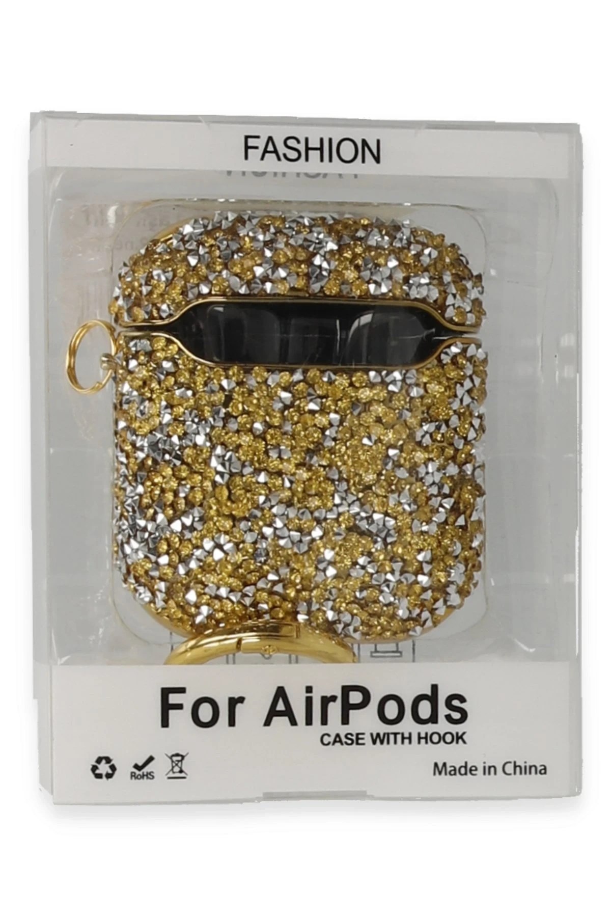 Mey İthalat®  Airpods 2 (2.nesil) Mira Taşlı Kılıf - Gold