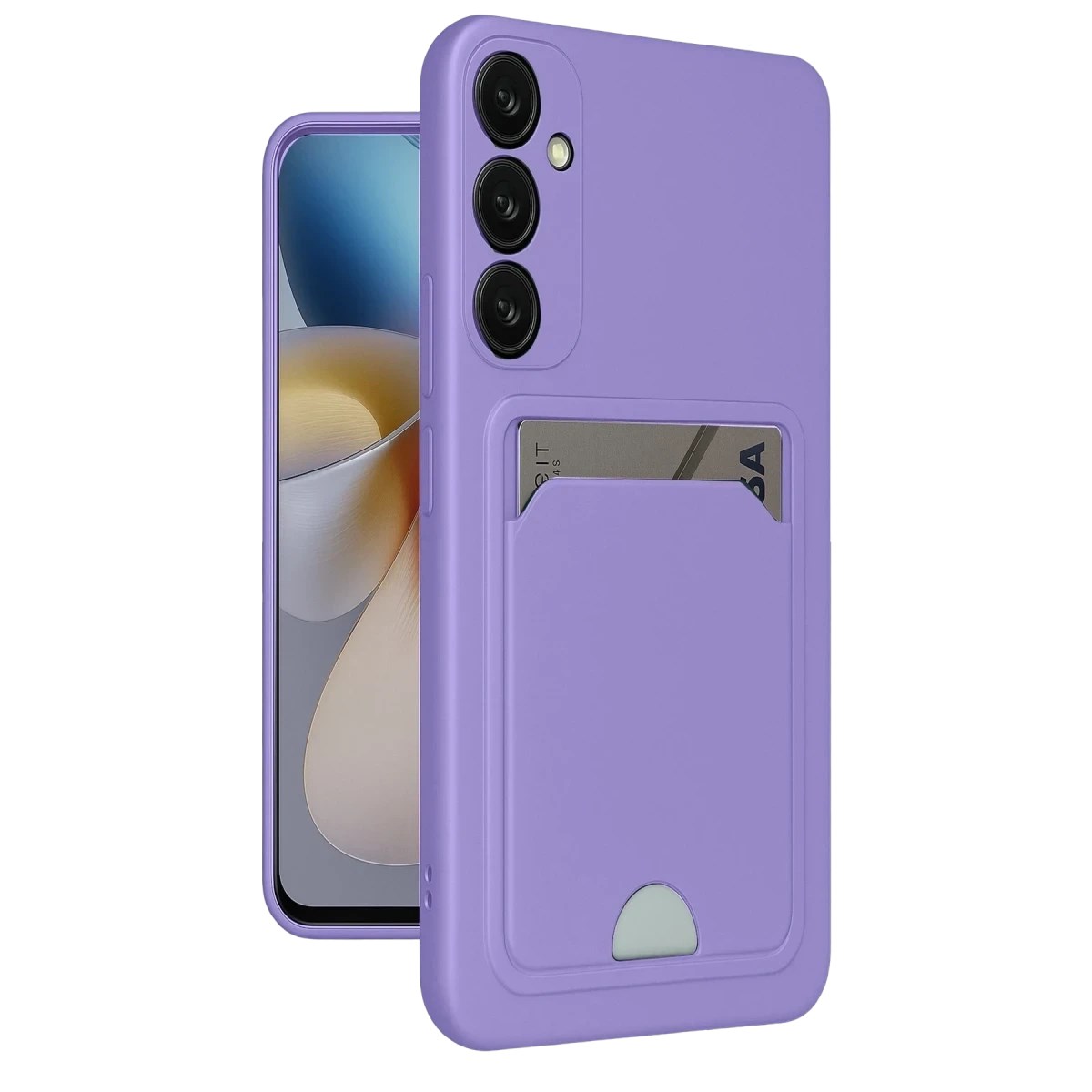 Mey İthalat®  Samsung Galaxy A55 5G Kılıf Kelvin Kartvizitli Silikon - Lila