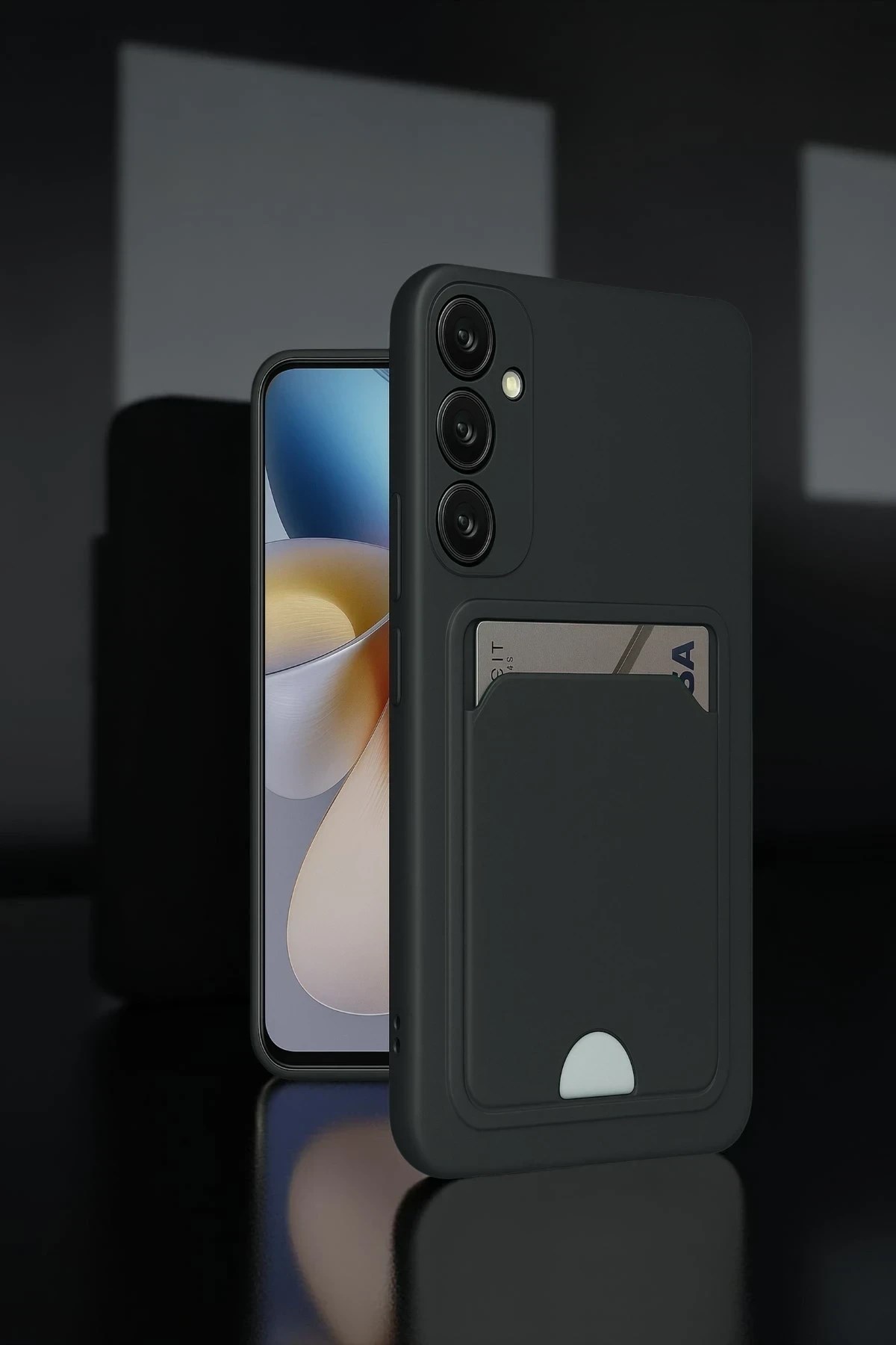 Mey İthalat®  Samsung Galaxy A55 5G Kılıf Kelvin Kartvizitli Silikon - Lacivert