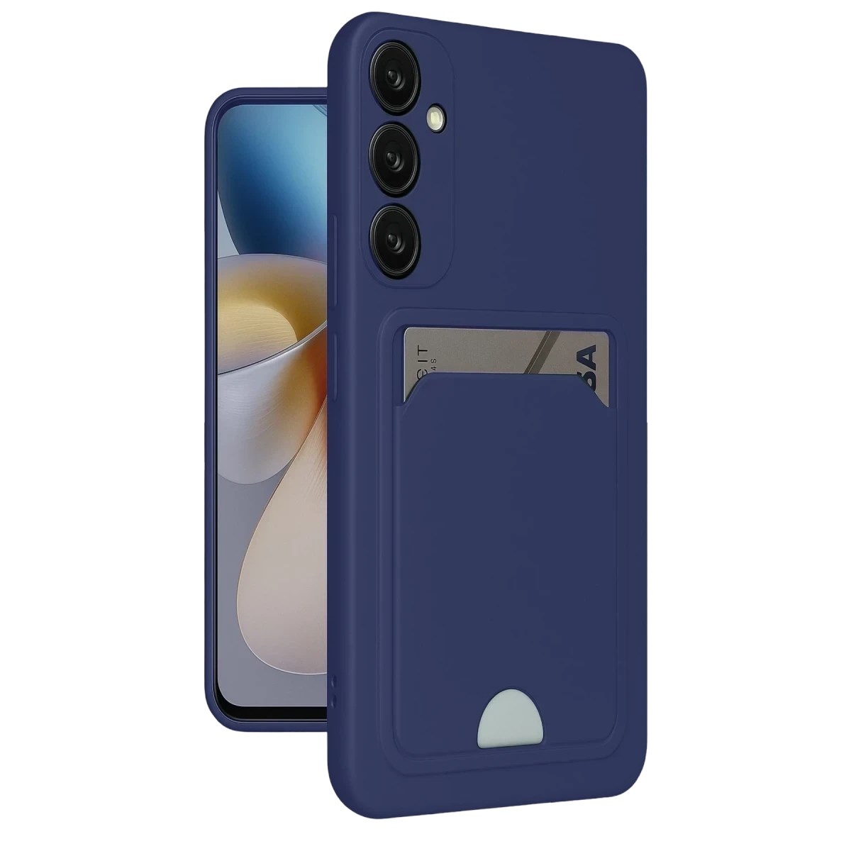 Mey İthalat®  Samsung Galaxy A55 5G Kılıf Kelvin Kartvizitli Silikon - Lacivert