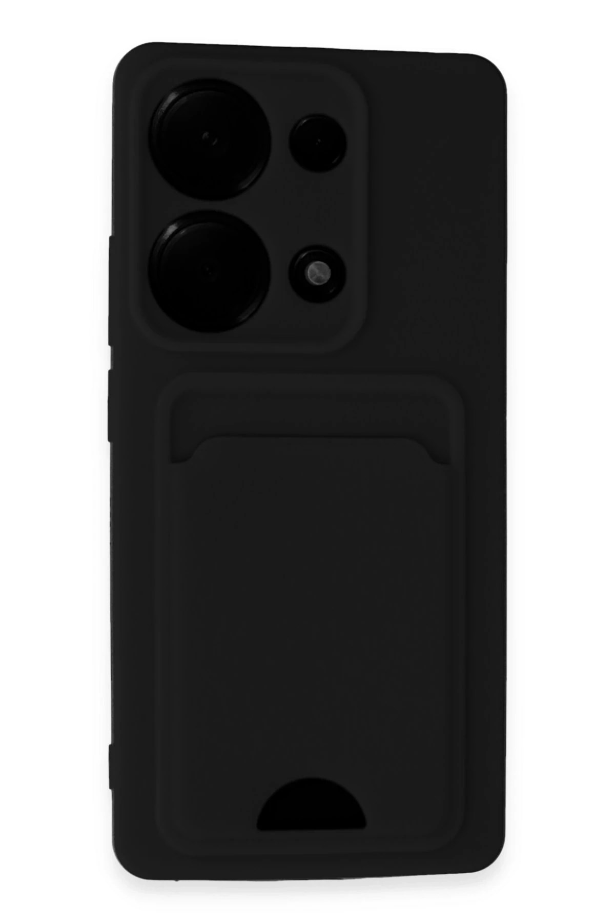 Mey İthalat®   Redmi Note 13 Pro 4G Kılıf Kelvin Kartvizitli Silikon - Siyah