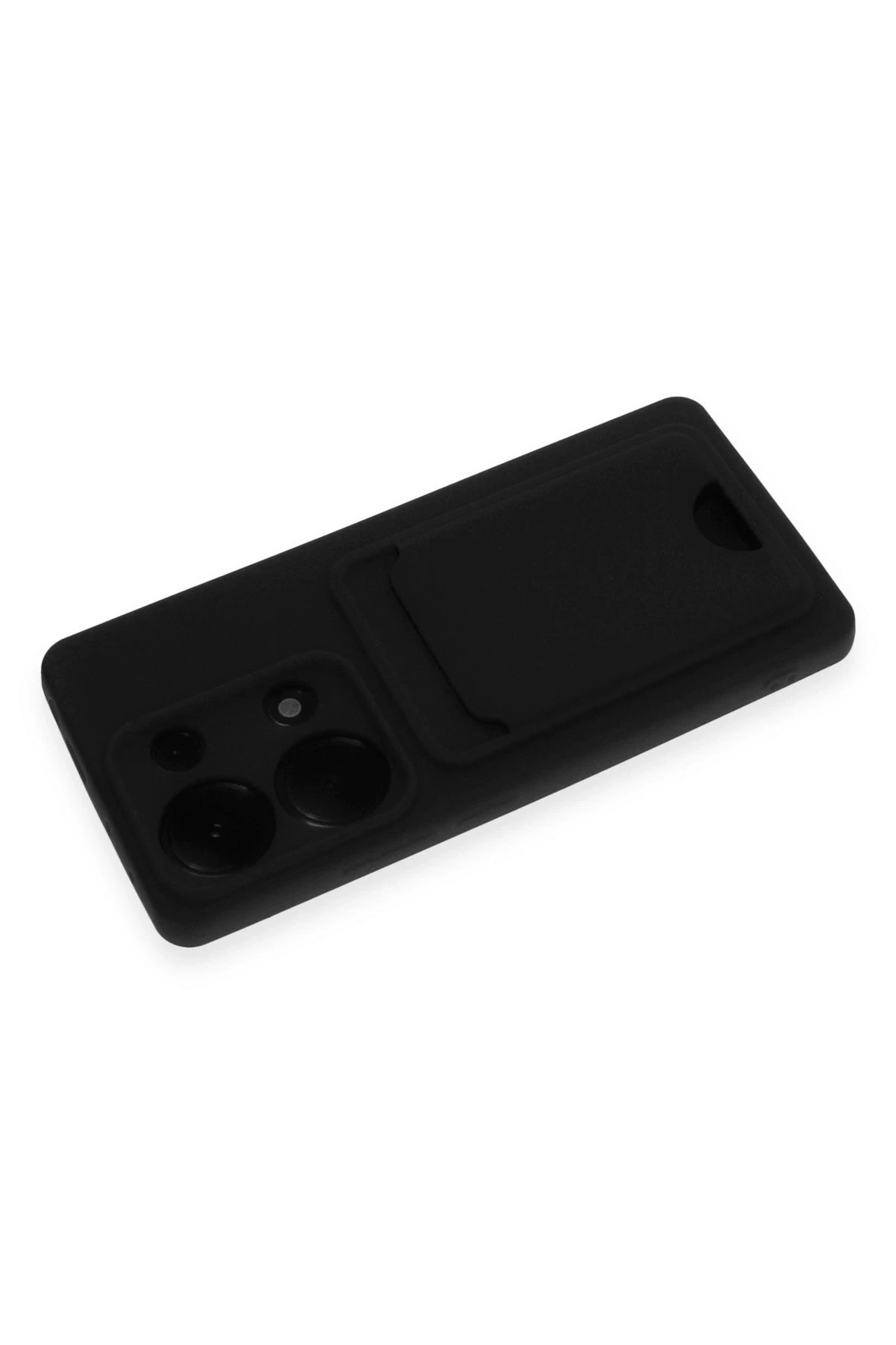 Mey İthalat®   Redmi Note 13 Pro 4G Kılıf Kelvin Kartvizitli Silikon - Siyah