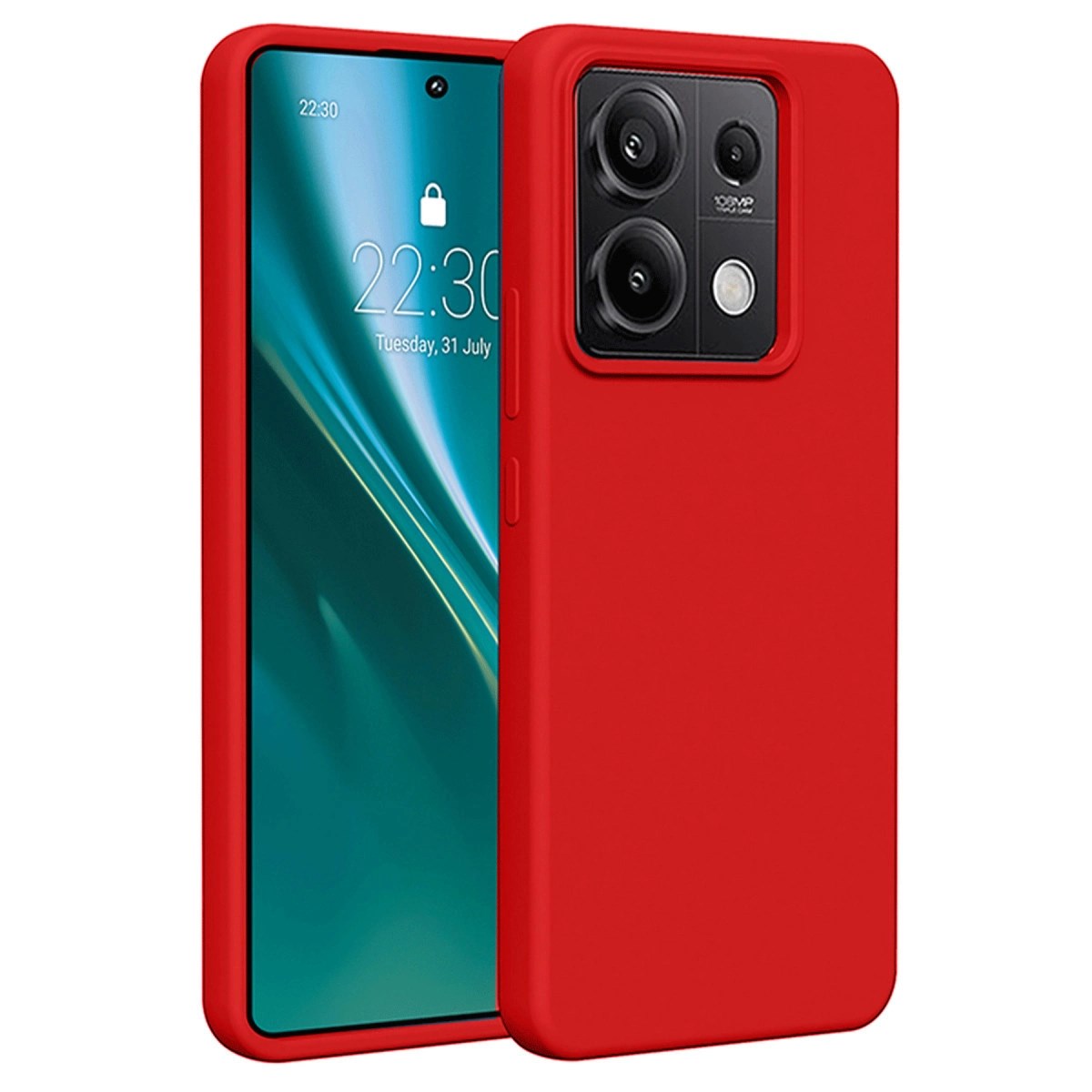 Mey İthalat®   Redmi Note 13 Pro 4G Kılıf First Silikon - Kırmızı