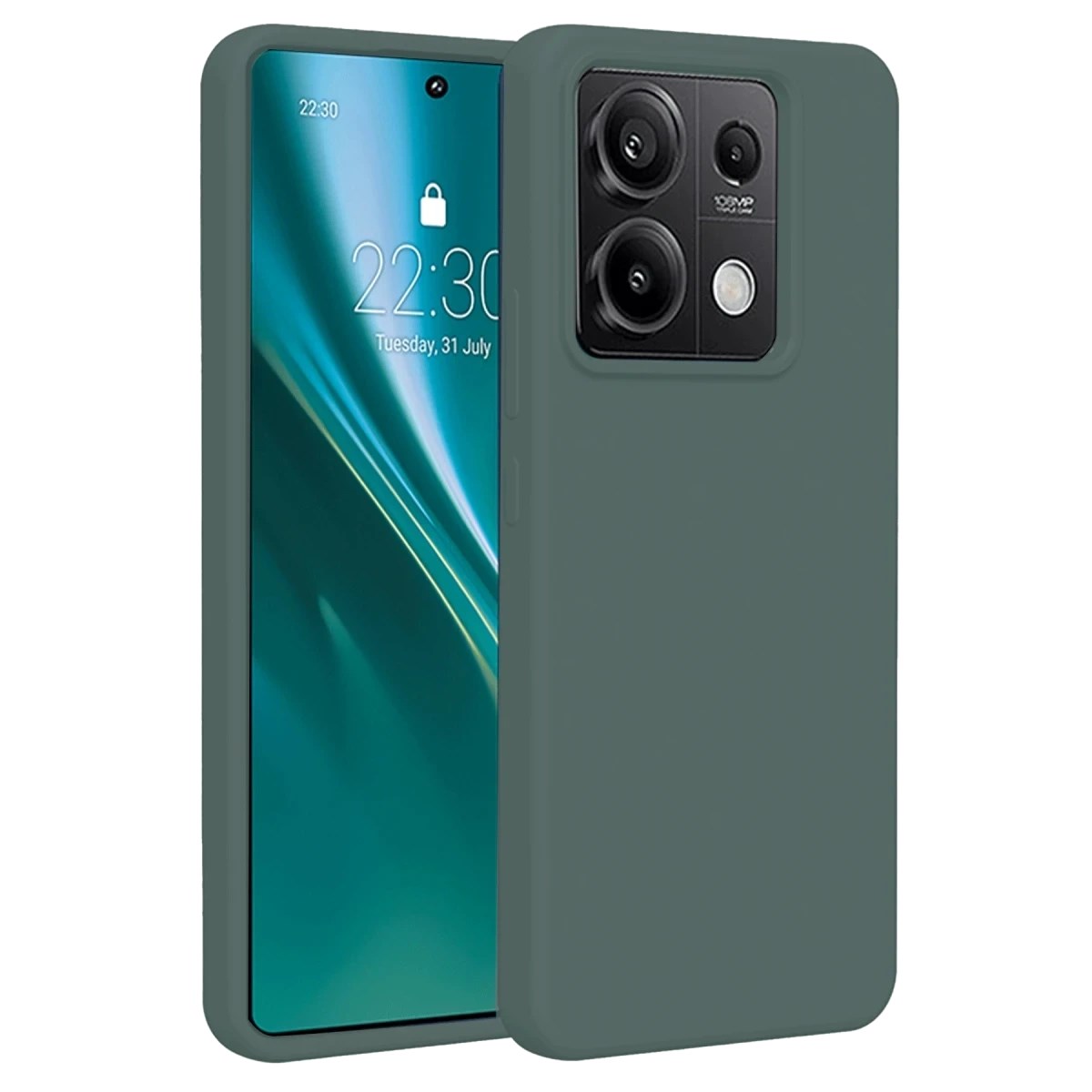 Mey İthalat®   Redmi Note 13 Pro 4G Kılıf First Silikon - Koyu Yeşil