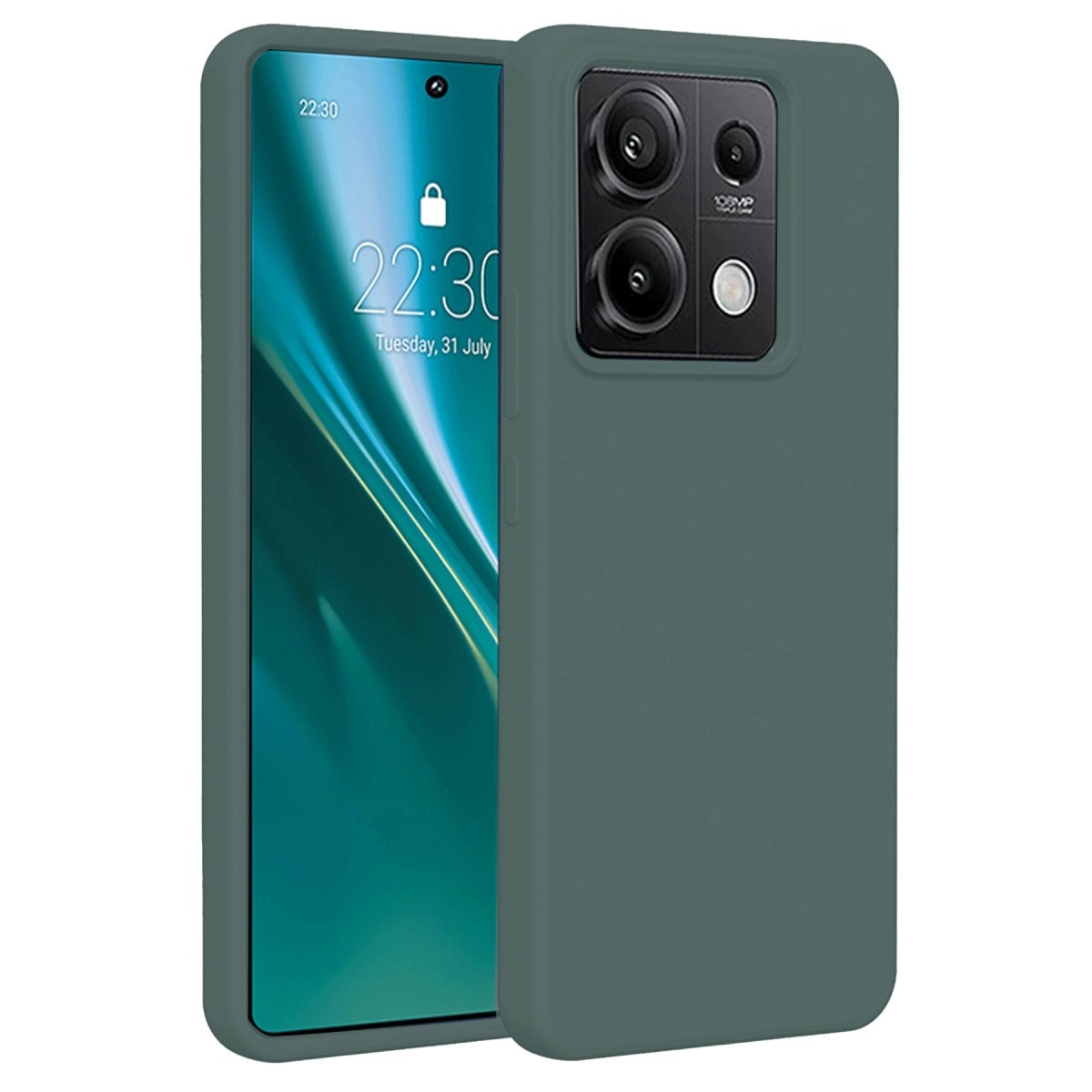 Mey İthalat®   Redmi Note 13 Pro 4G Kılıf First Silikon - Koyu Yeşil