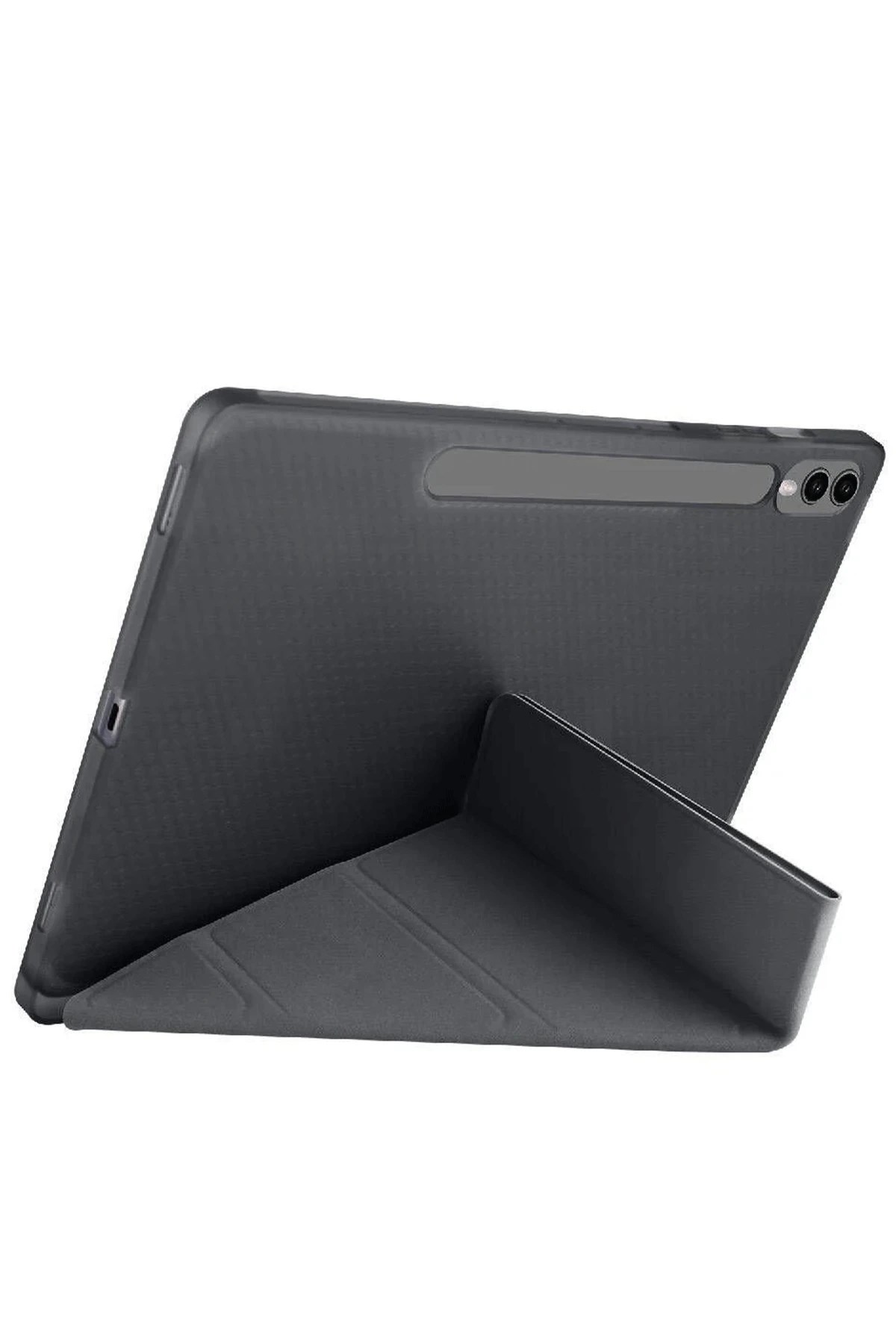 Mey İthalat®  Samsung Galaxy X610 Tab S9 FE Plus 12.4 Kılıf Kalemlikli Mars Tablet Kılıfı - Siyah