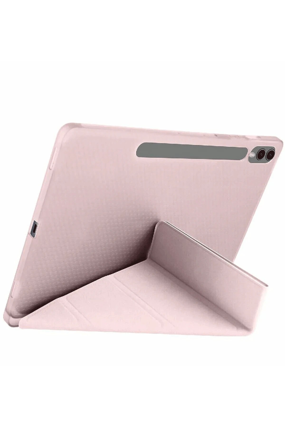 Mey İthalat®  Samsung Galaxy X610 Tab S9 FE Plus 12.4 Kılıf Kalemlikli Mars Tablet Kılıfı - Rose Gold