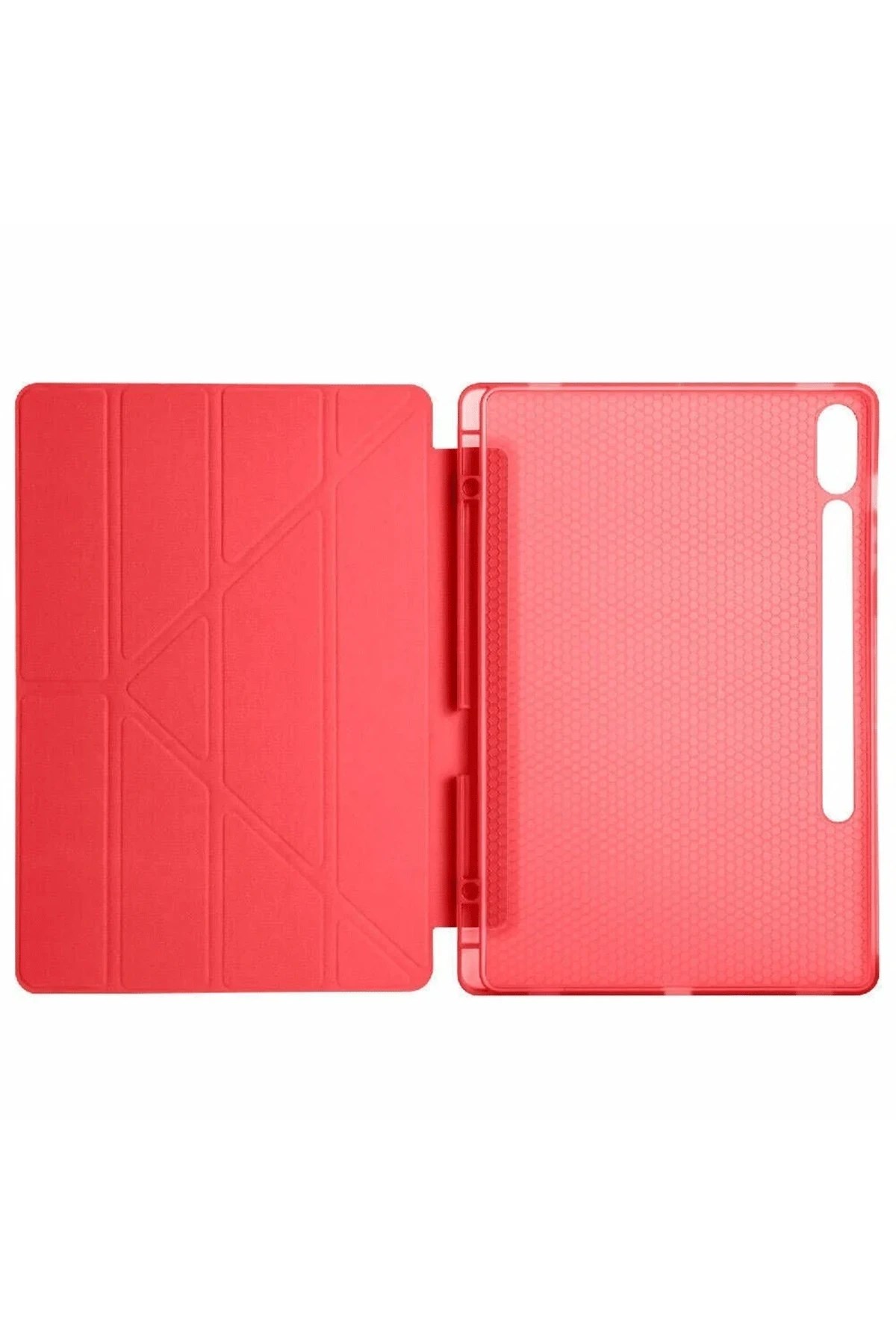Mey İthalat®  Samsung Galaxy X610 Tab S9 FE Plus 12.4 Kılıf Kalemlikli Mars Tablet Kılıfı - Kırmızı