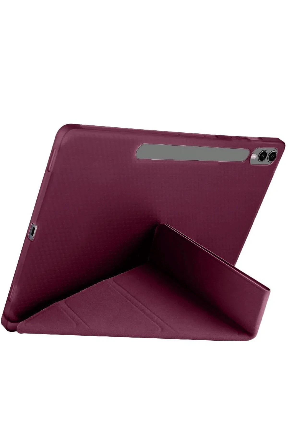 Mey İthalat®  Samsung Galaxy X610 Tab S9 FE Plus 12.4 Kılıf Kalemlikli Mars Tablet Kılıfı - Mürdüm