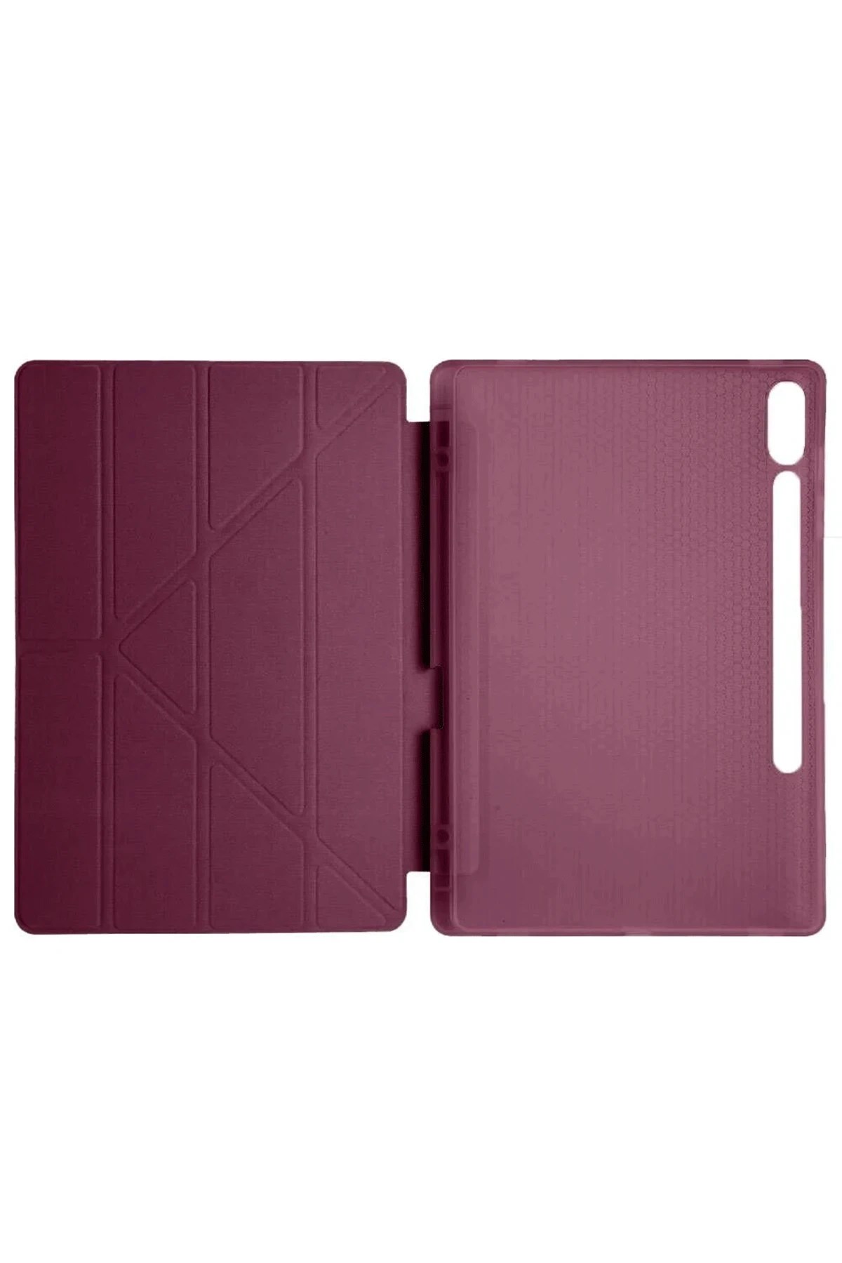Mey İthalat®  Samsung Galaxy X610 Tab S9 FE Plus 12.4 Kılıf Kalemlikli Mars Tablet Kılıfı - Mürdüm
