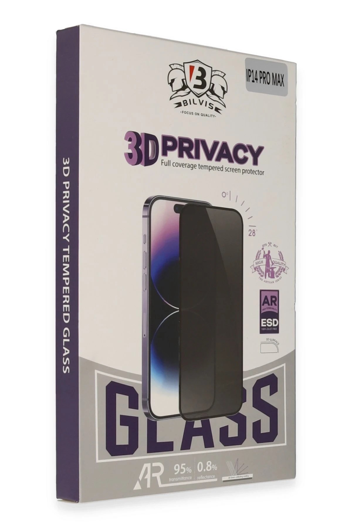 Mey İthalat®  iPhone 14 Bilvis 3D Hayalet Cam Ekran Koruyucu
