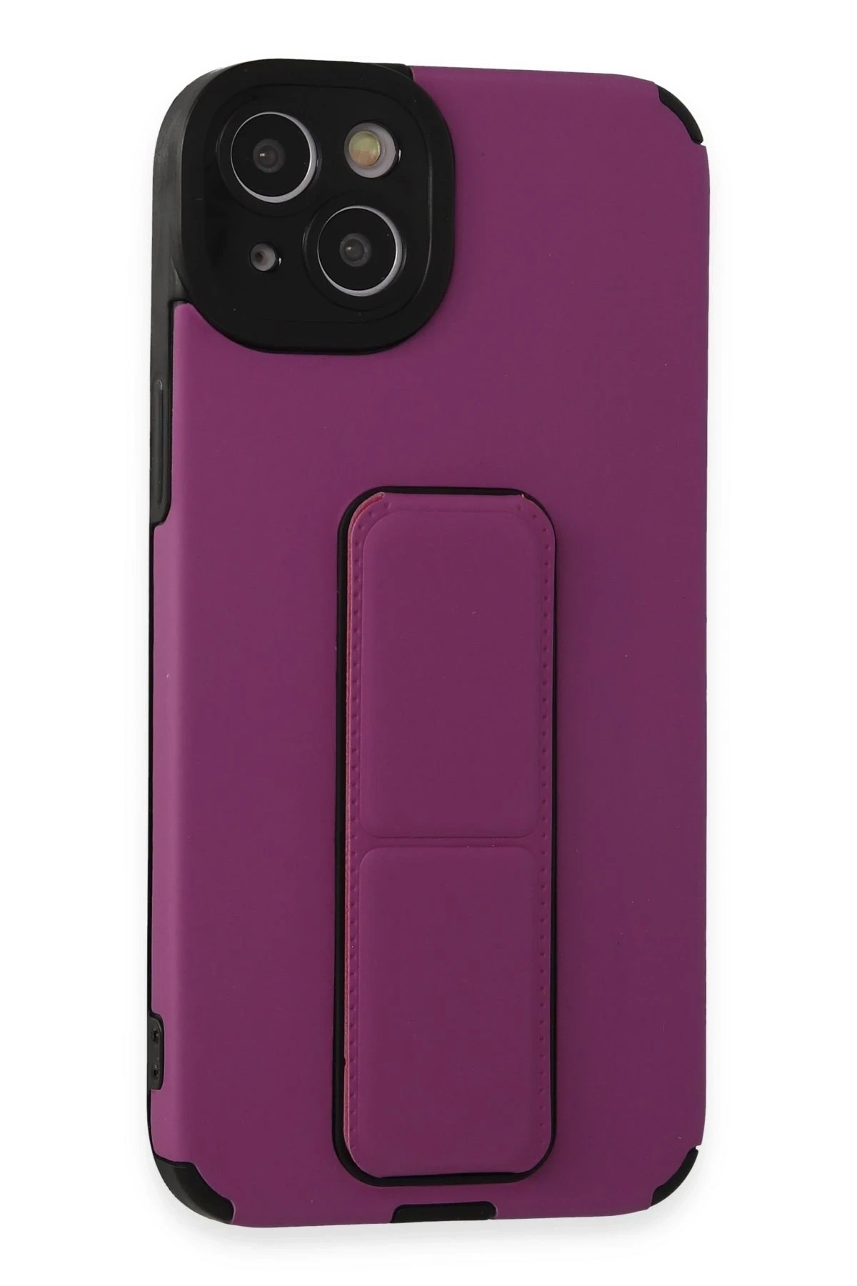 Mey İthalat®  iPhone 14 Plus Kılıf Mega Standlı Silikon - Mor