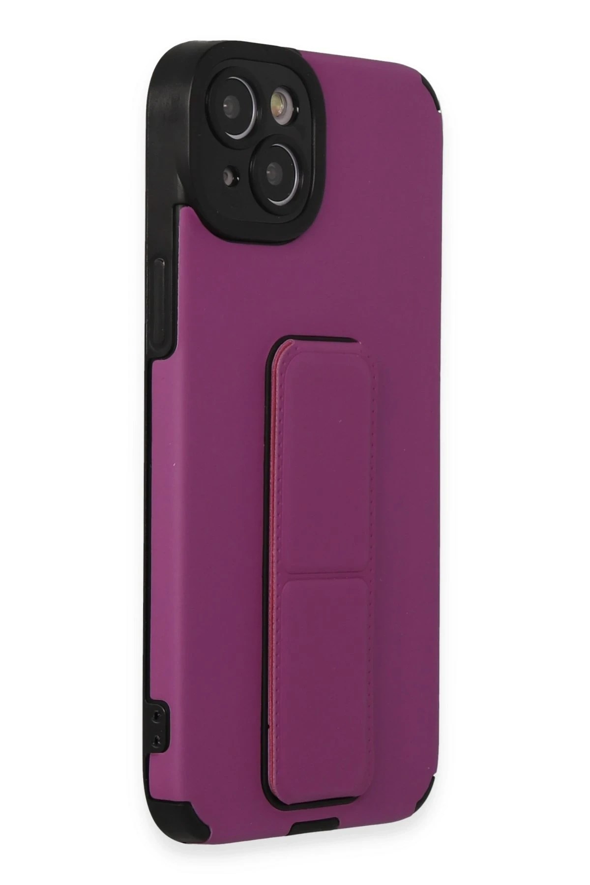 Mey İthalat®  iPhone 14 Plus Kılıf Mega Standlı Silikon - Mor