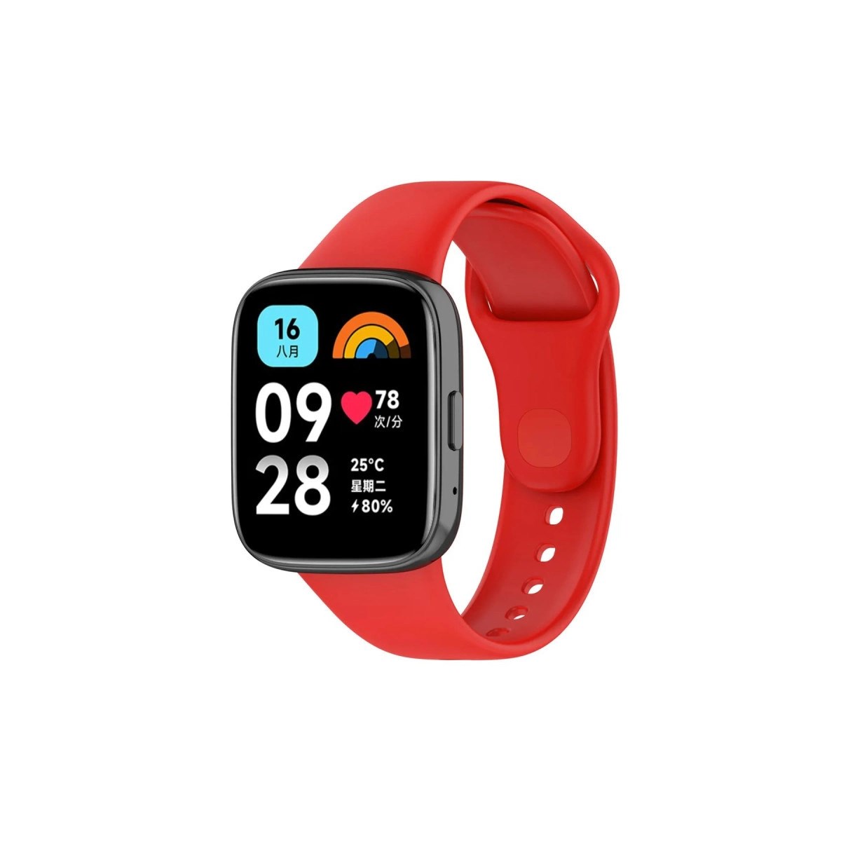 Mey İthalat®   Redmi Watch 3 Active Klasik Kordon - Kırmızı