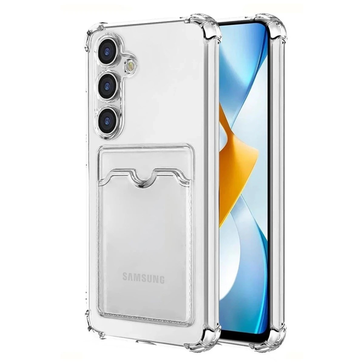 Mey İthalat®  Samsung Galaxy S24 Plus Kılıf Kart Şeffaf Silikon - Şeffaf