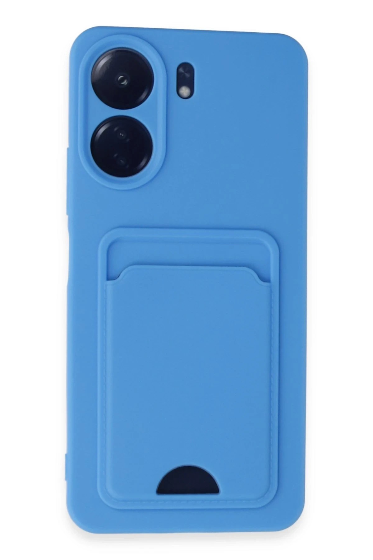 Mey İthalat®   Redmi 13C Kılıf Kelvin Kartvizitli Silikon - Mavi