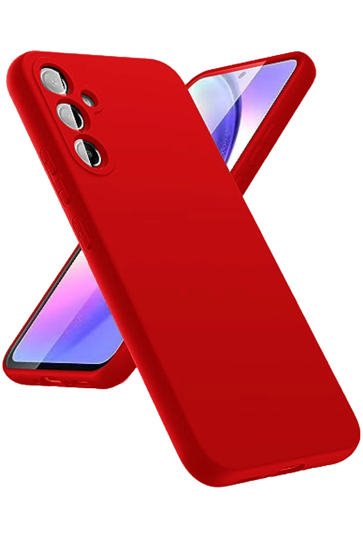 Mey İthalat®  Samsung Galaxy A24 4G Kılıf First Silikon - Kırmızı