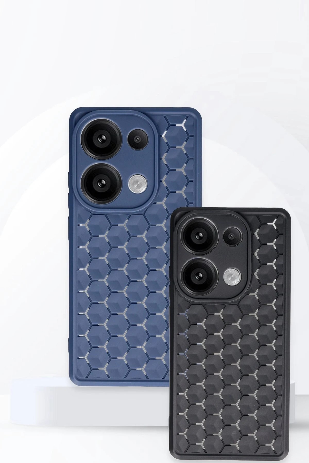 Mey İthalat®   Redmi Note 13 Pro 5G Kılıf Petek Silikon Kapak - Siyah
