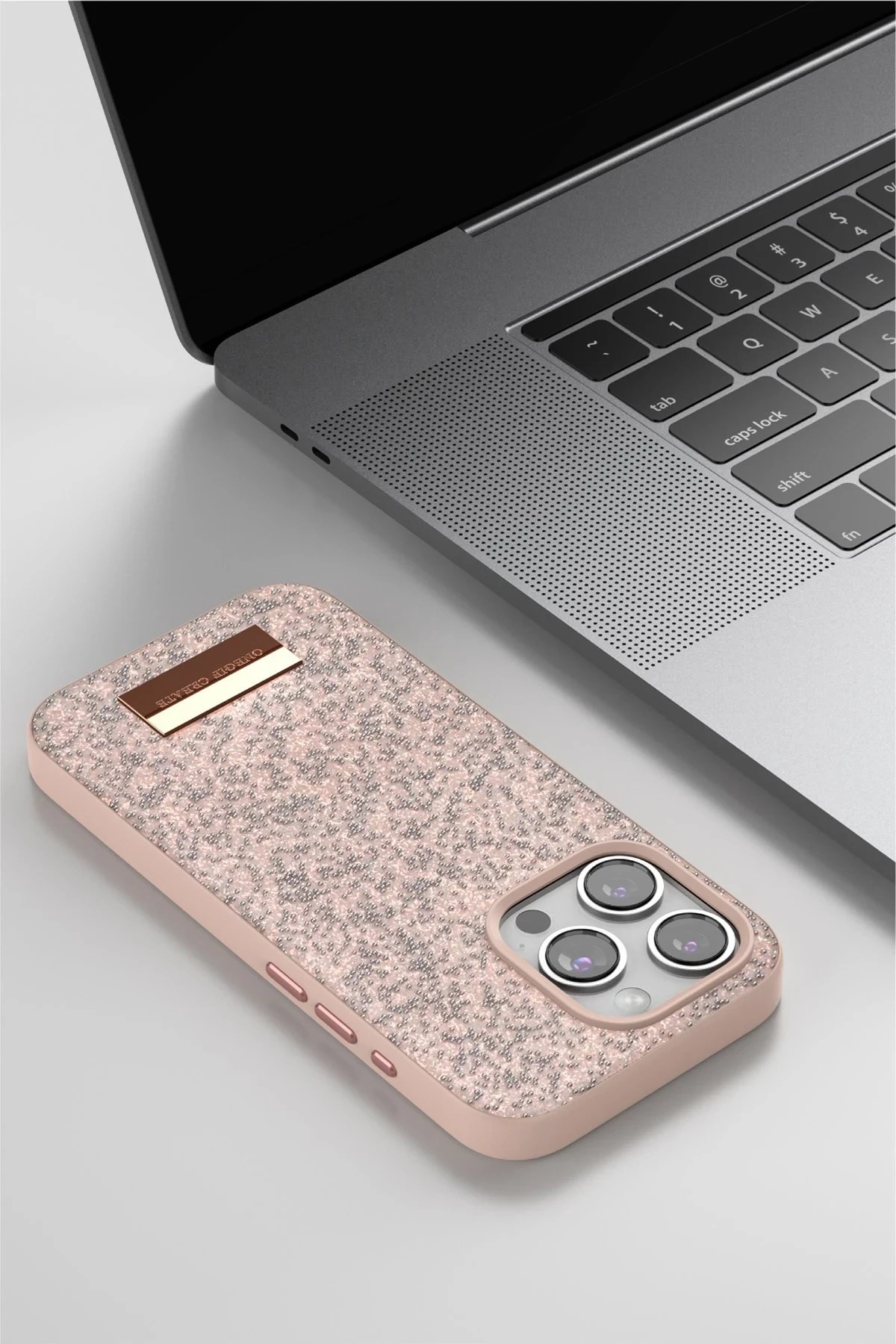 Mey İthalat®  iPhone 14 Pro Bright Simli Kapak - Derin Mor