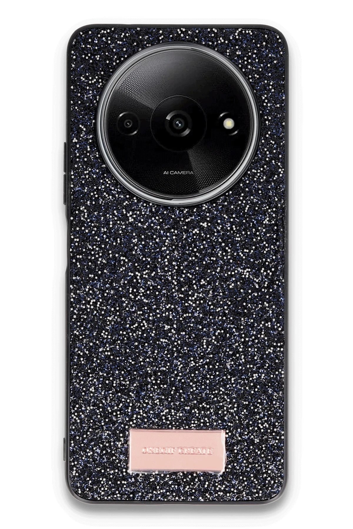 Mey İthalat®   Redmi A3 4G Bright Simli Kapak - Siyah