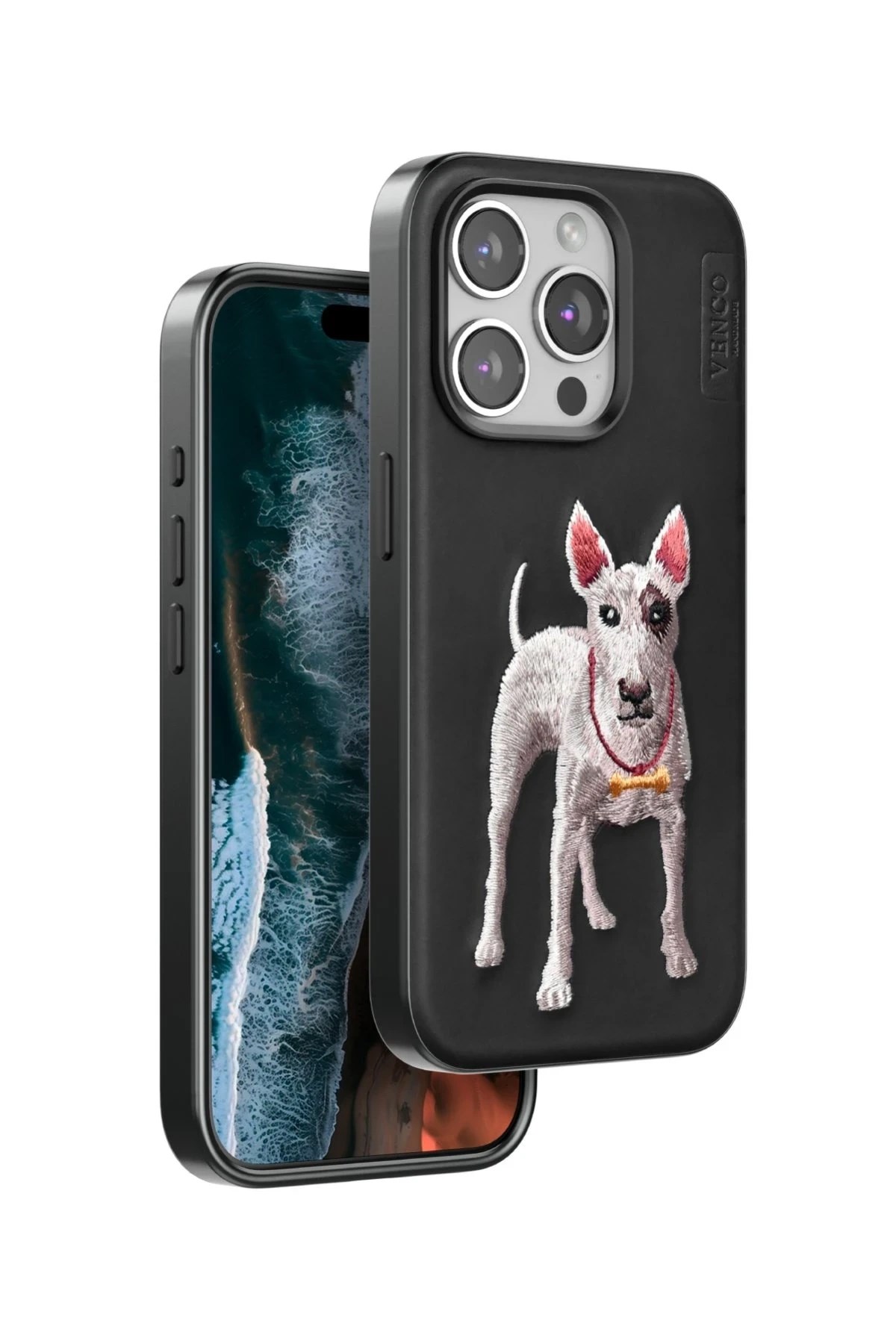 Mey İthalat®  iPhone 15 Pro Perma Desenli Kapak - Siyah