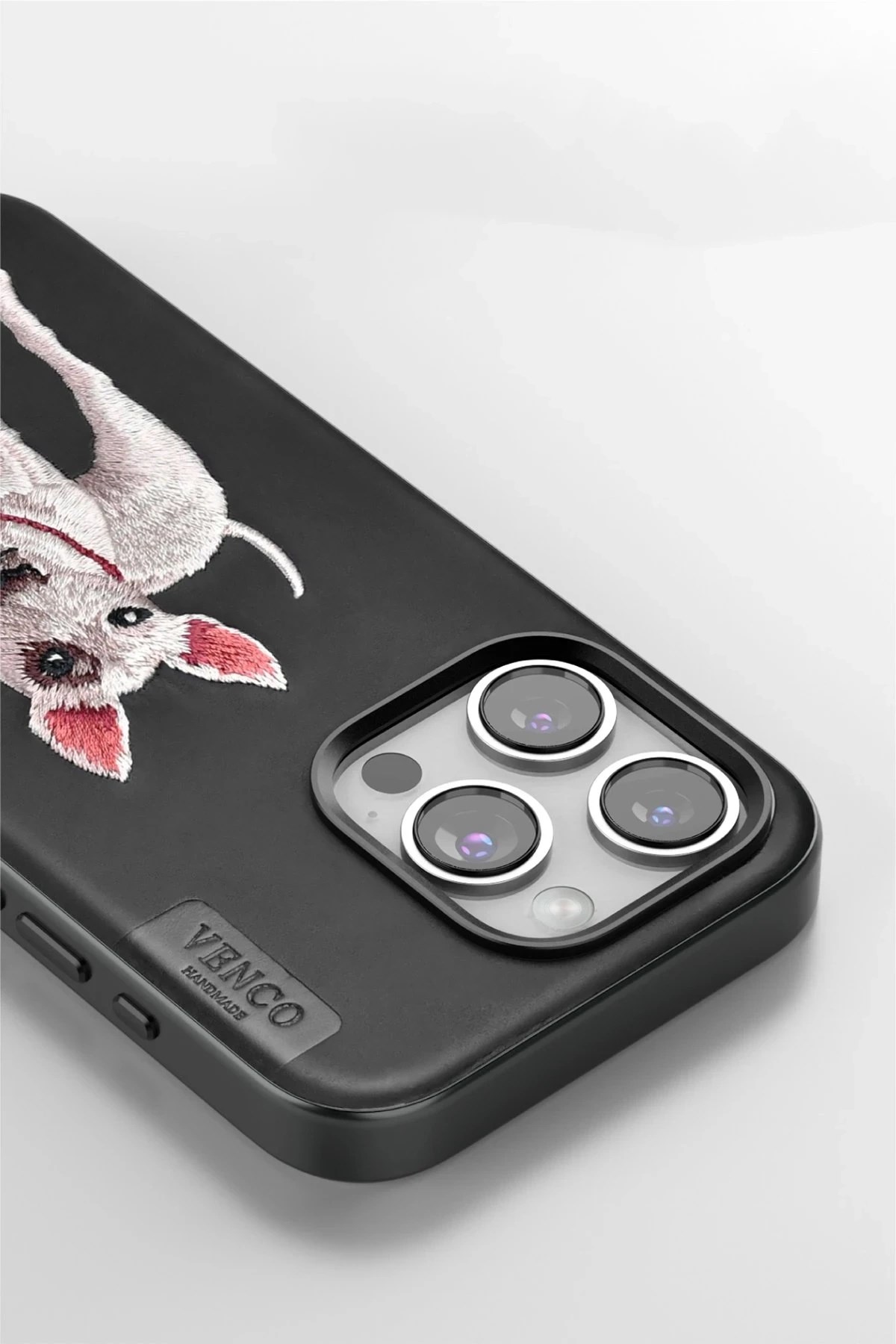 Mey İthalat®  iPhone 15 Pro Perma Desenli Kapak - Kahverengi