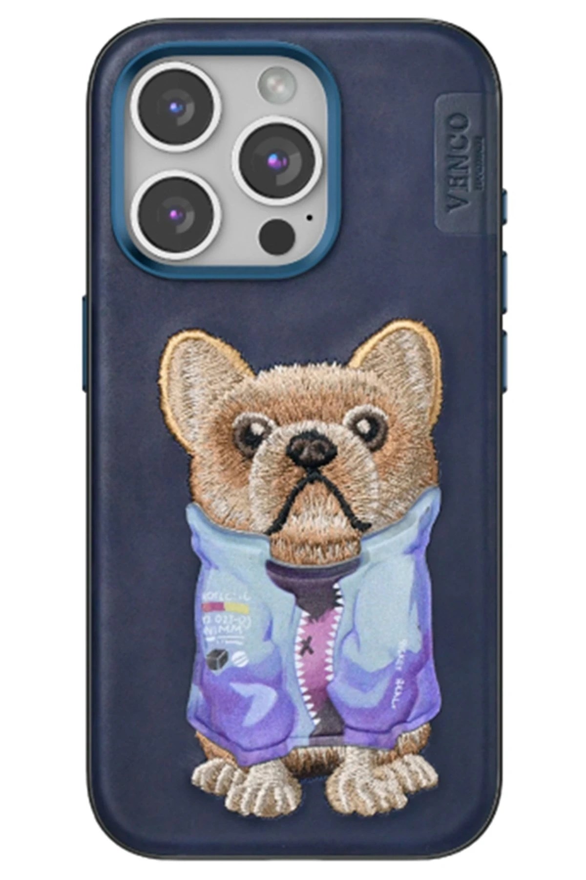Mey İthalat®  iPhone 15 Pro Max Cute Desenli Kapak - Lacivert