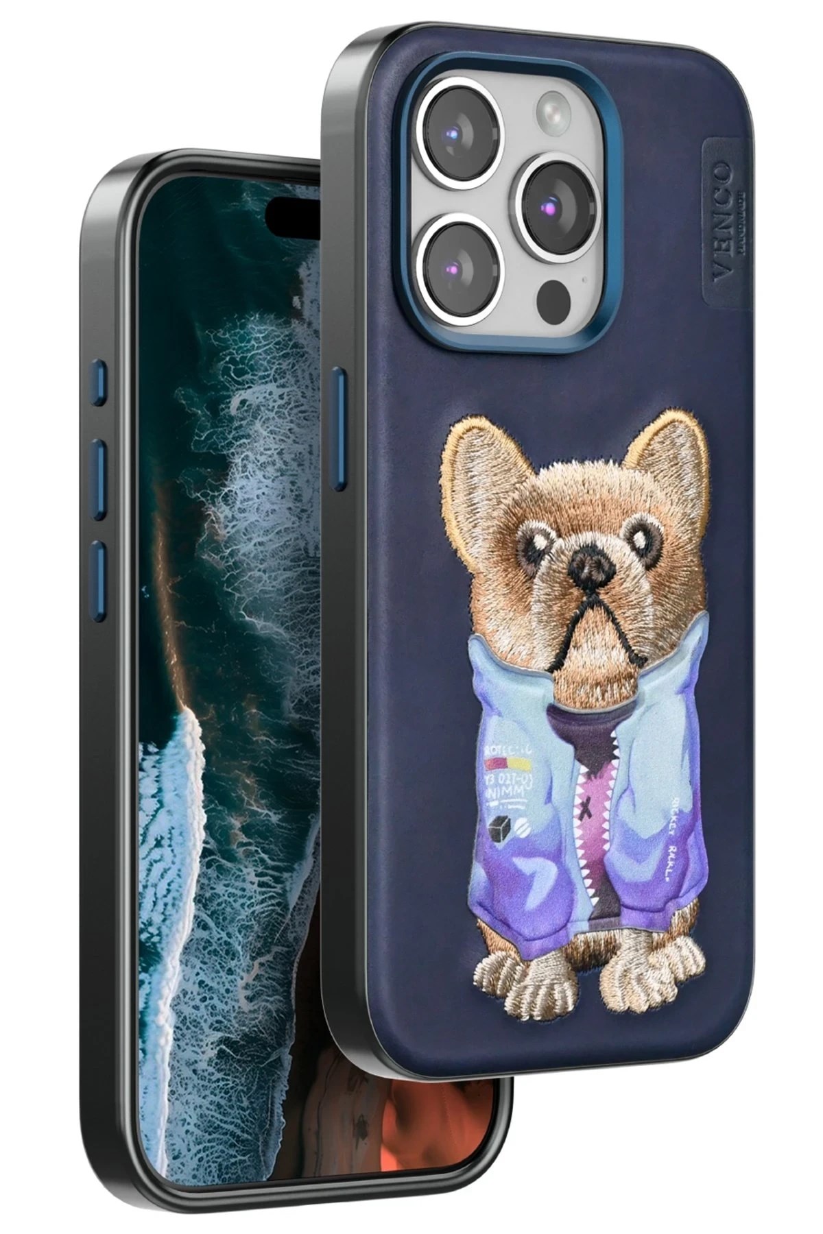 Mey İthalat®  iPhone 15 Pro Max Cute Desenli Kapak - Lacivert