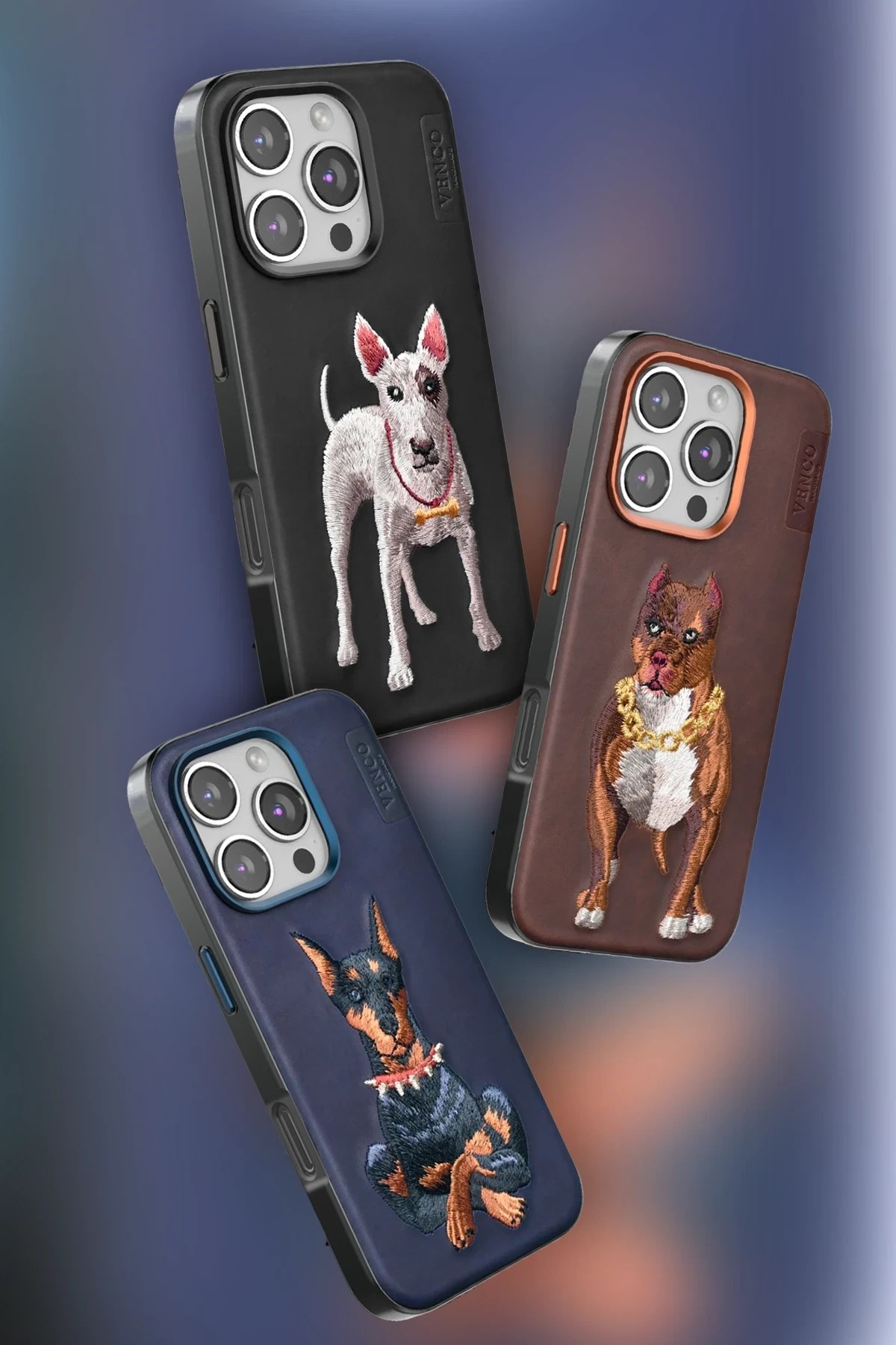 Mey İthalat®  iPhone 16 Pro Perma Desenli Kapak - Siyah