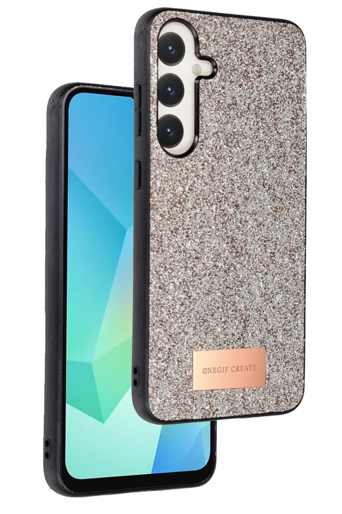 Mey İthalat®  Samsung Galaxy A16 5G Bright Simli Kapak - Gold