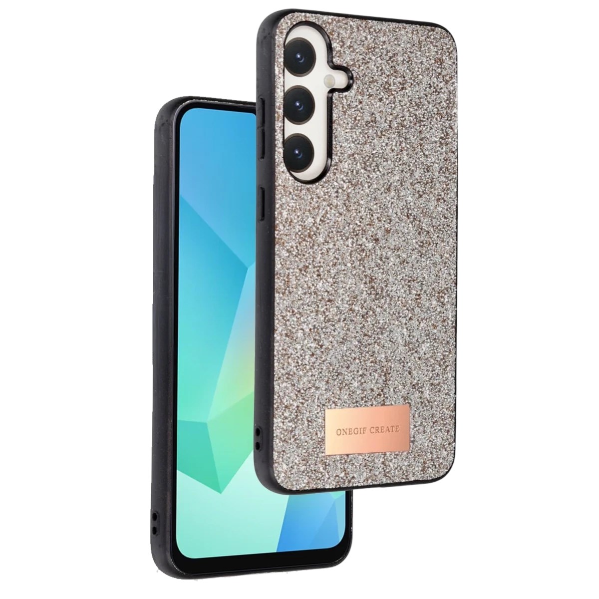 Mey İthalat®  Samsung Galaxy A36 Bright Simli Kapak - Gold