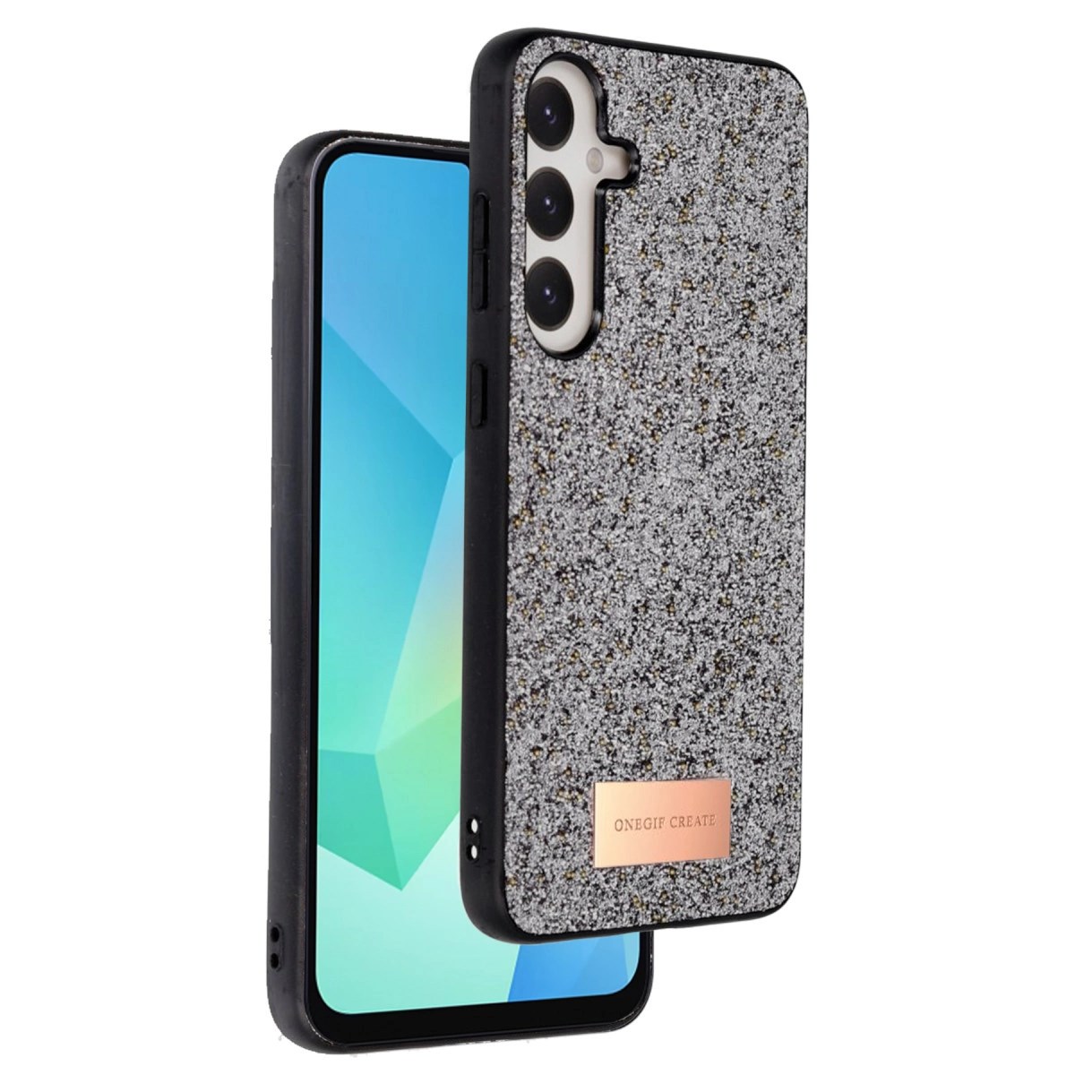 Mey İthalat®  Samsung Galaxy A36 Bright Simli Kapak - Gümüş