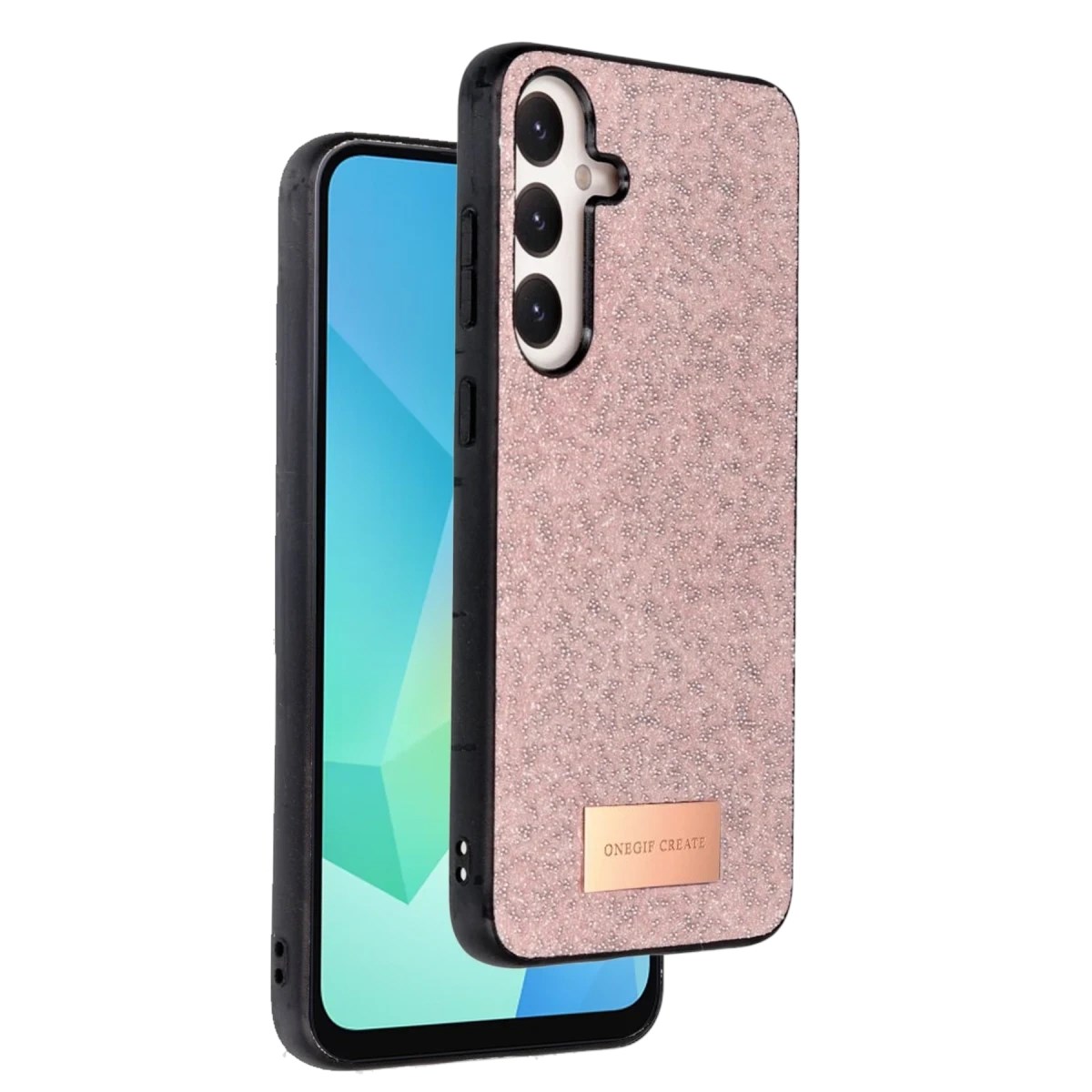 Mey İthalat®  Samsung Galaxy A36 Bright Simli Kapak - Pembe