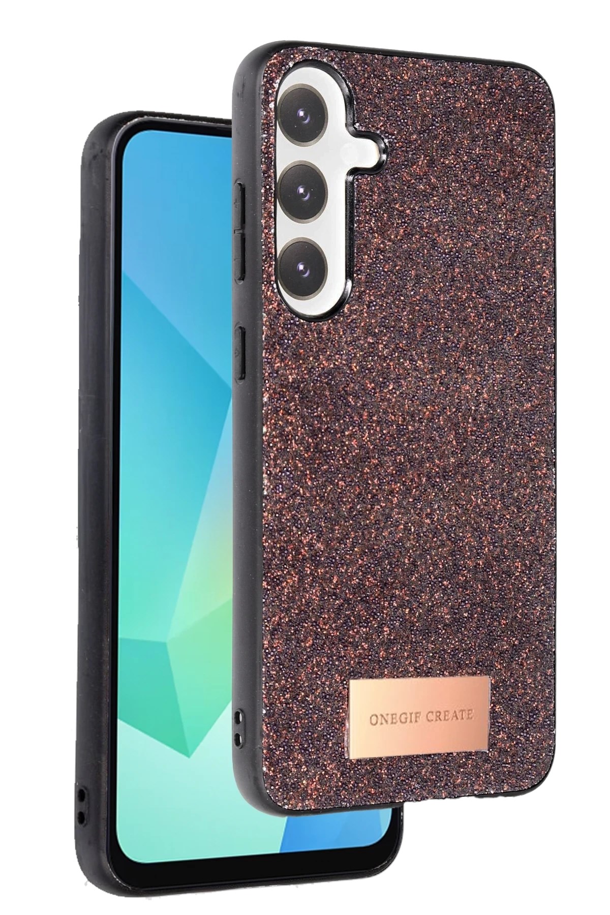 Mey İthalat®  Samsung Galaxy A56 Bright Simli Kapak - Derin Mor