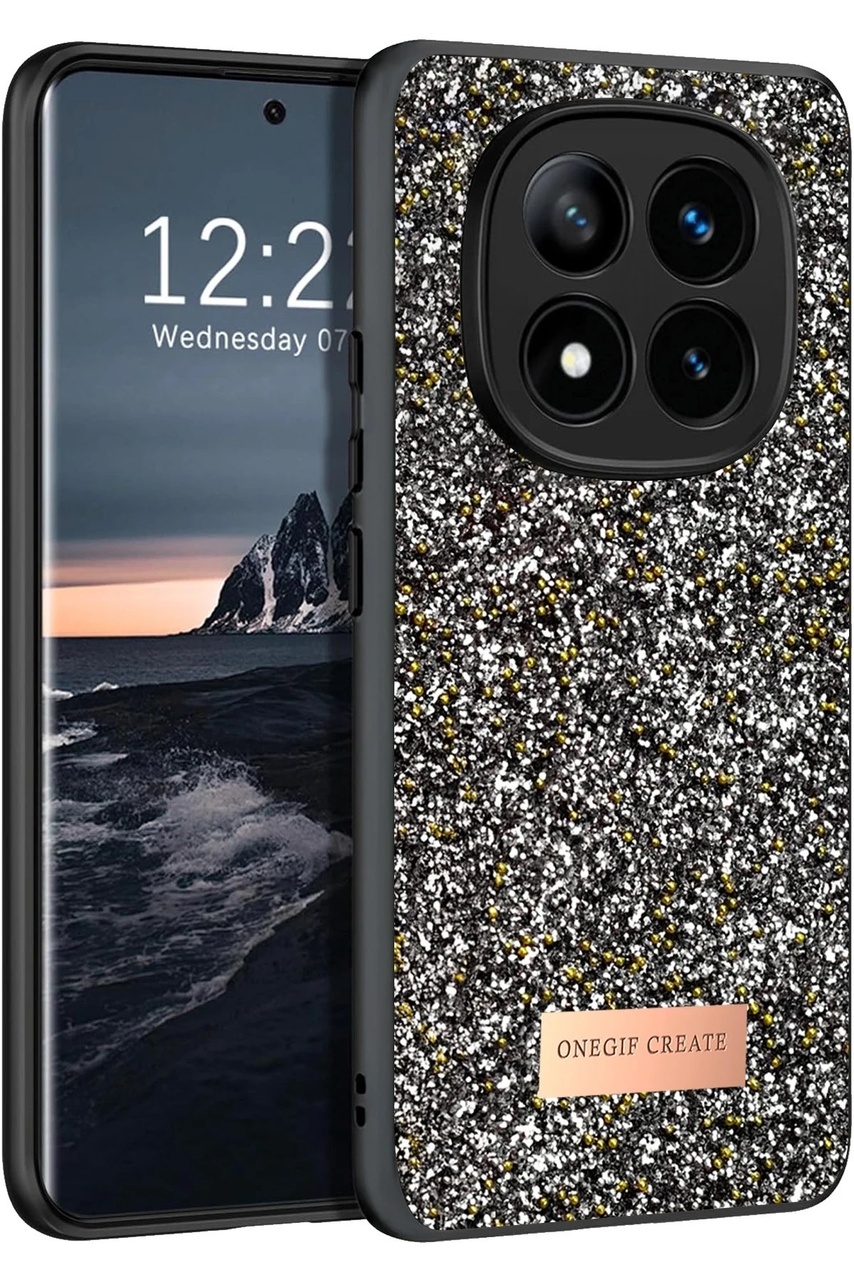 Mey İthalat®   Redmi Note 14 Pro 4G Bright Simli Kapak - Gümüş