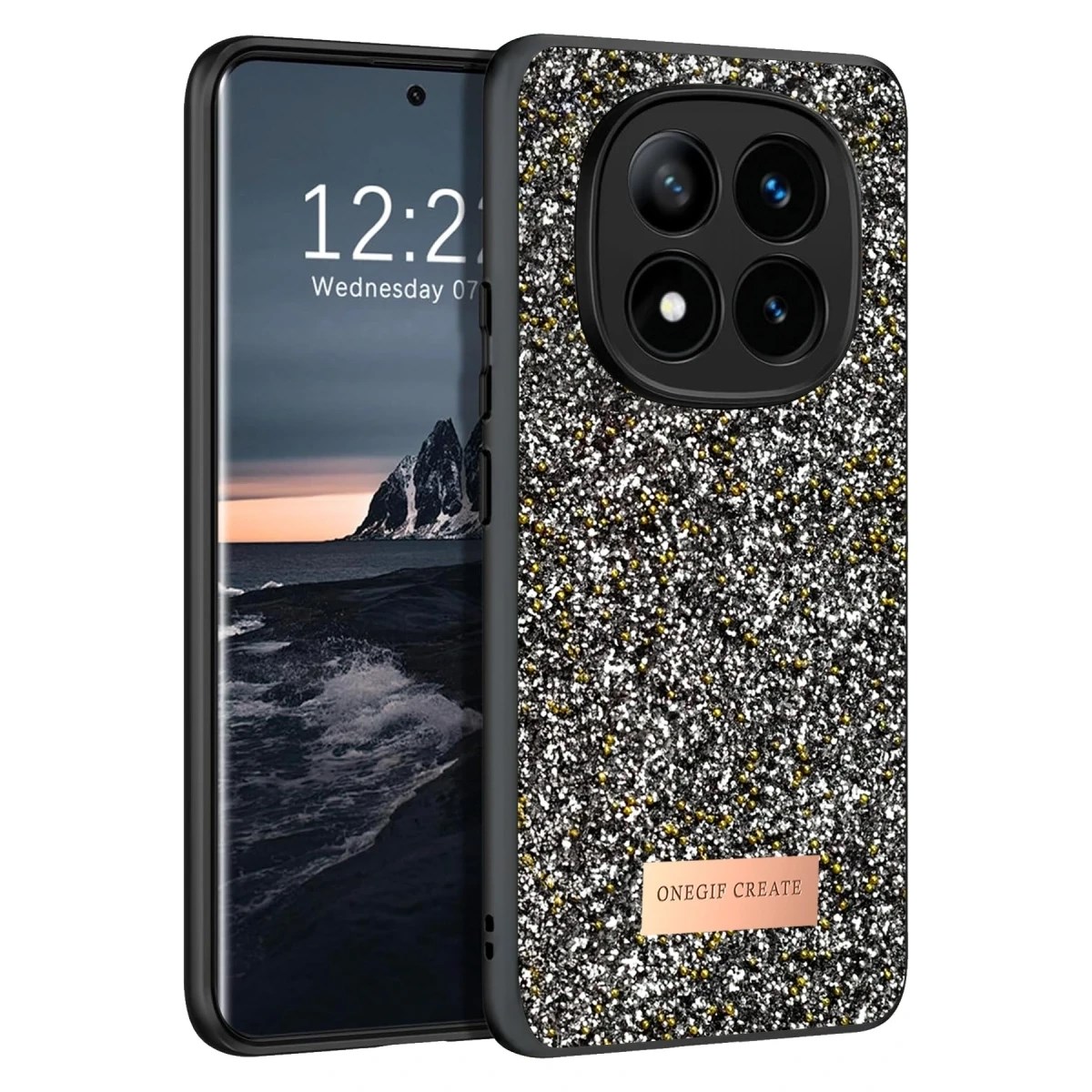 Mey İthalat®   Redmi Note 14 Pro 4G Bright Simli Kapak - Gümüş
