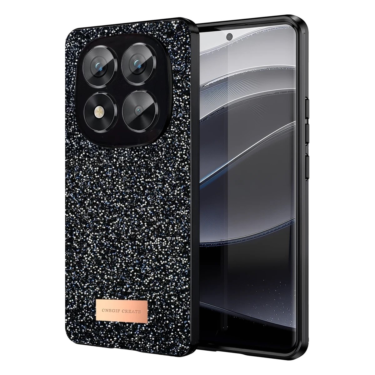Mey İthalat®   Redmi Note 14 Pro 5G Bright Simli Kapak - Siyah