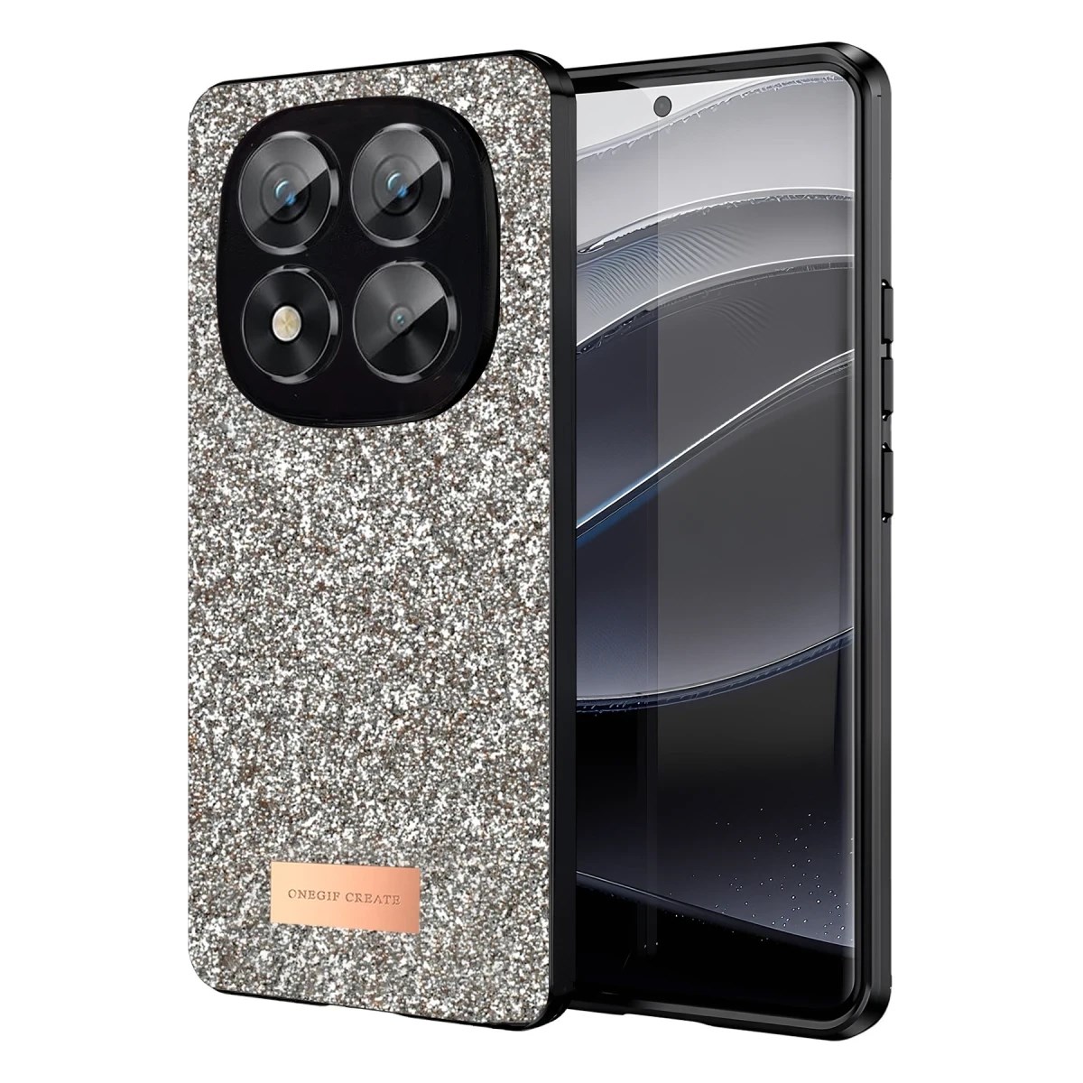 Mey İthalat®   Redmi Note 14 Pro 5G Bright Simli Kapak - Gold